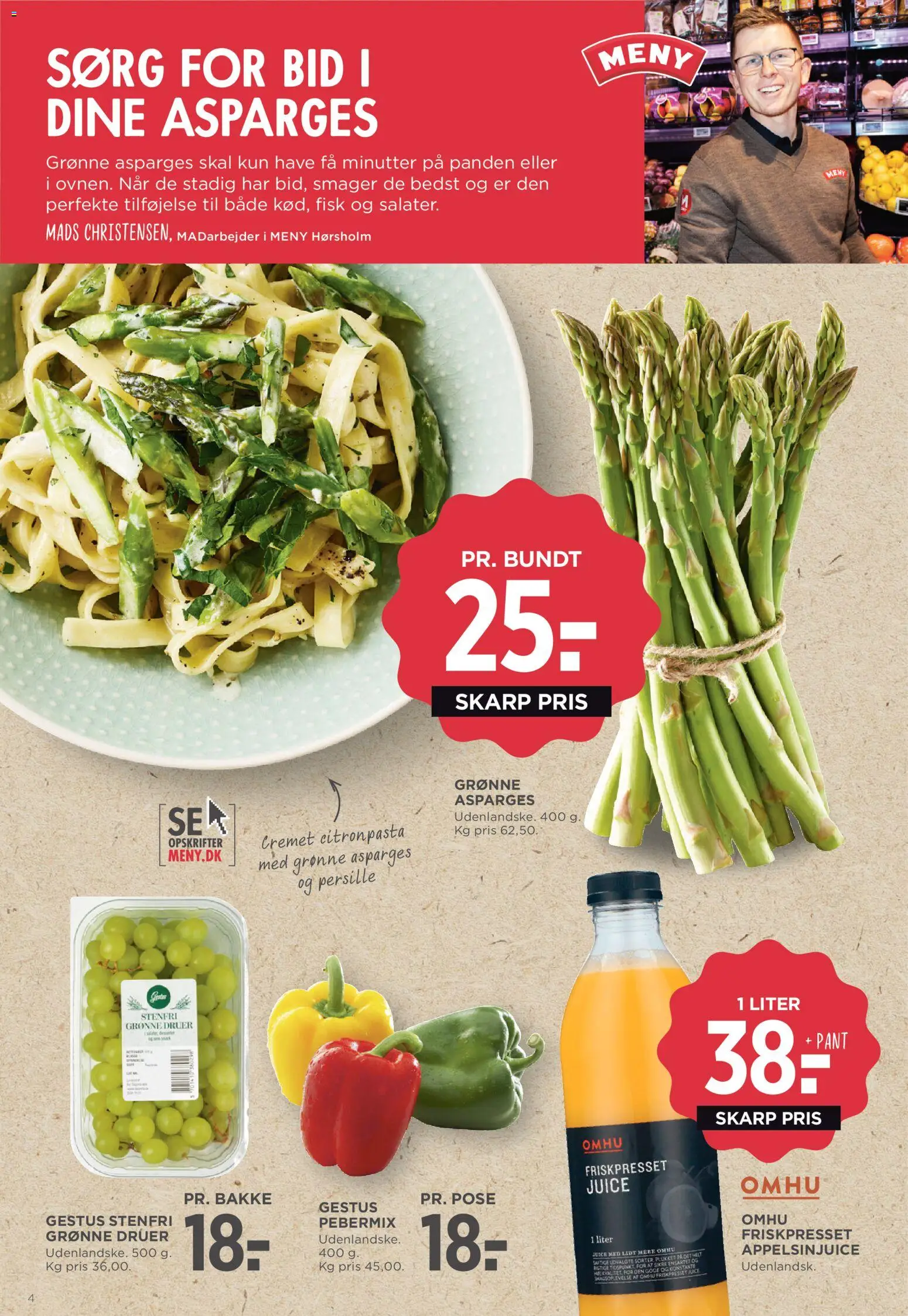 Meny tilbudsavis – gyldig fra 24.04.2026 | Side: 4 | Produkter: Juice, Fisk, Appelsinjuice, Persille
