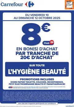 Carrefour - Prévisualisation de Carrefour Opération bon(s) d’achat hygiène beauté valide à partir de 10.10.2025
