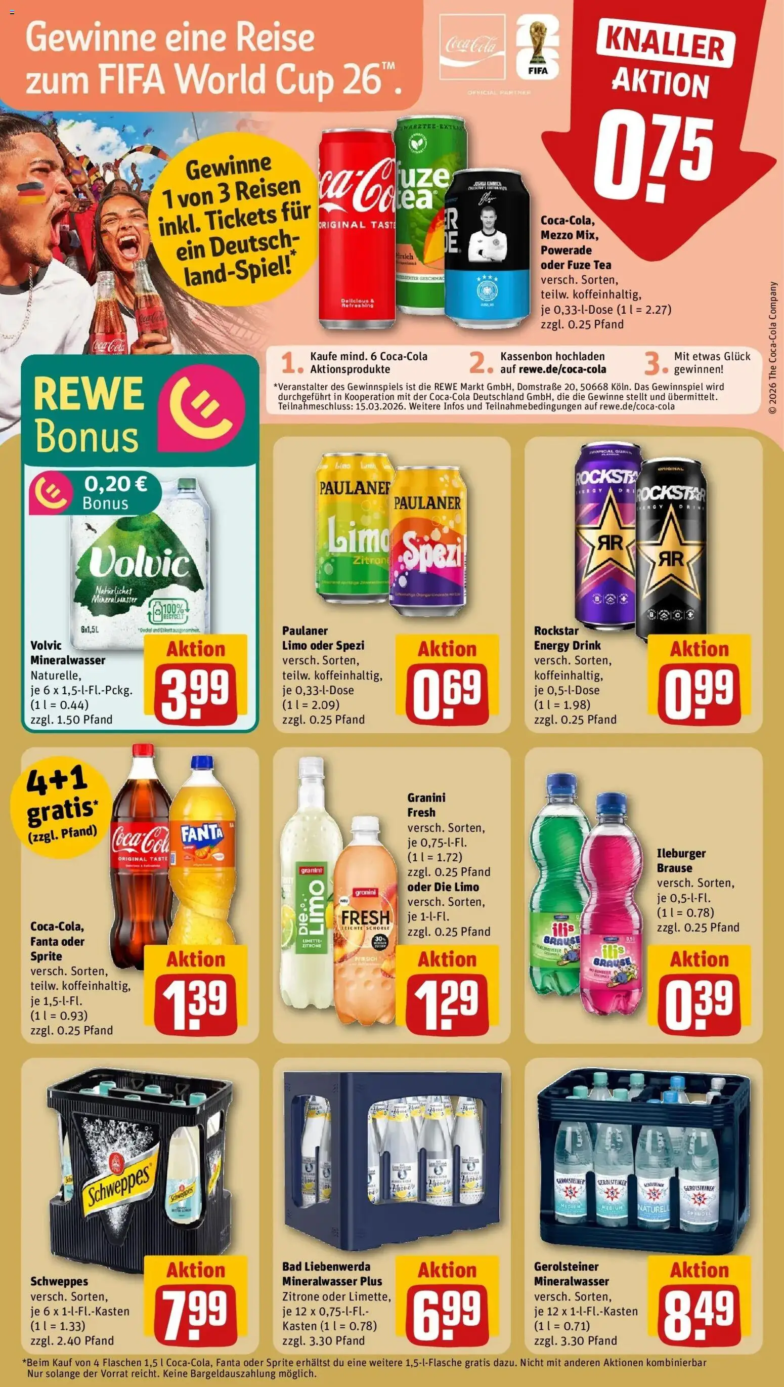 Rewe prospekt Berlin / Friedrichsfelde	 – gültig ab 22.02.2026 | Seite: 22 | Produkte: Fuze tea, Sprite, Schweppes, Powerade