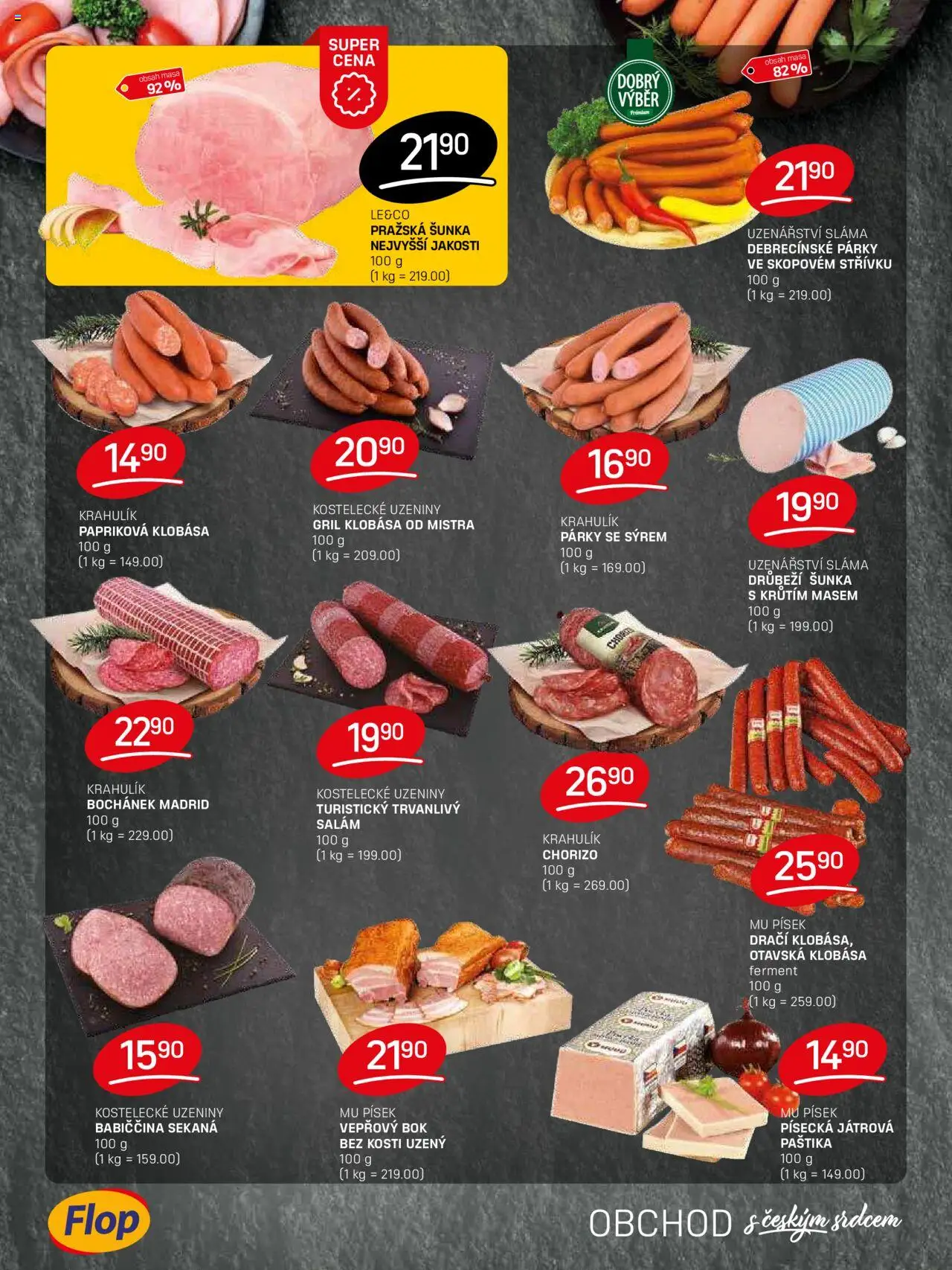 Flop leták od 11.06.2025 | Strana: 2 | Produkty: Salám, Vepřový bok, Sekaná, Paštika