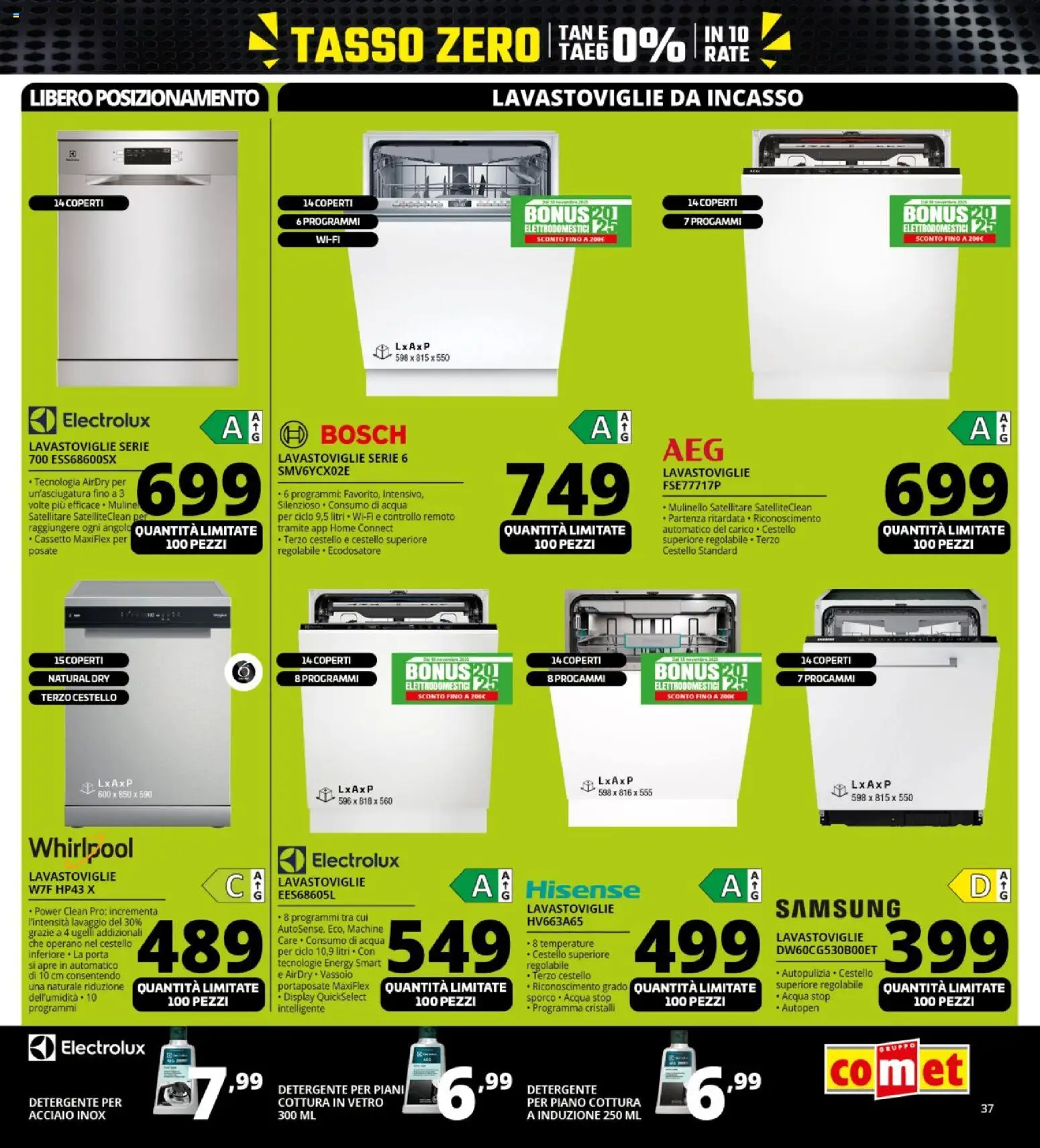 Volantino Comet del 26.11.2025 | Pagina: 37 | Prodotti: Posate, Acqua, Lavastoviglie, Satellitare
