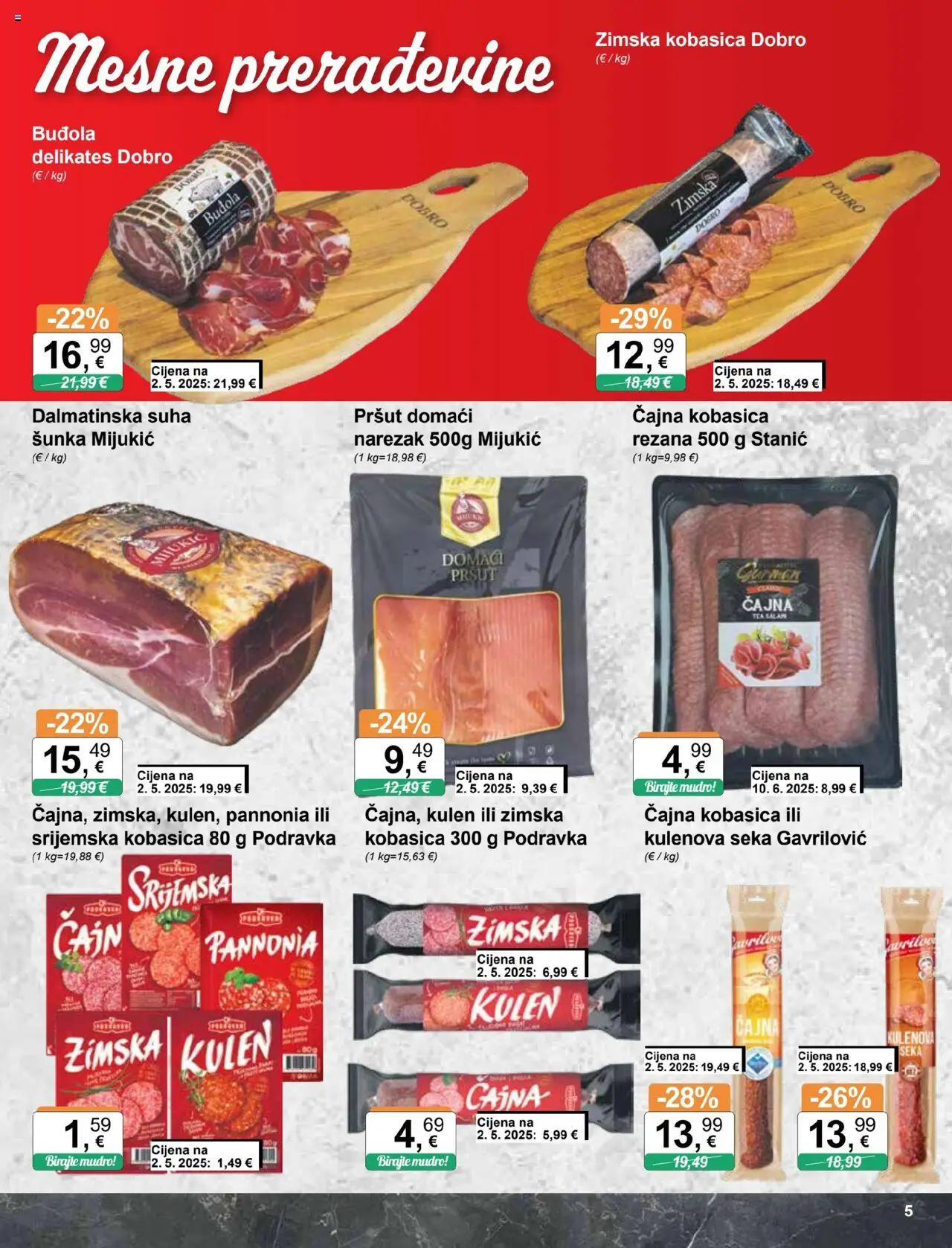 KTC katalog | vrijedi od 22.10.2025 | Stranica: 5 | Proizvodi: Podravka, Narezak, Buđola, Kulen
