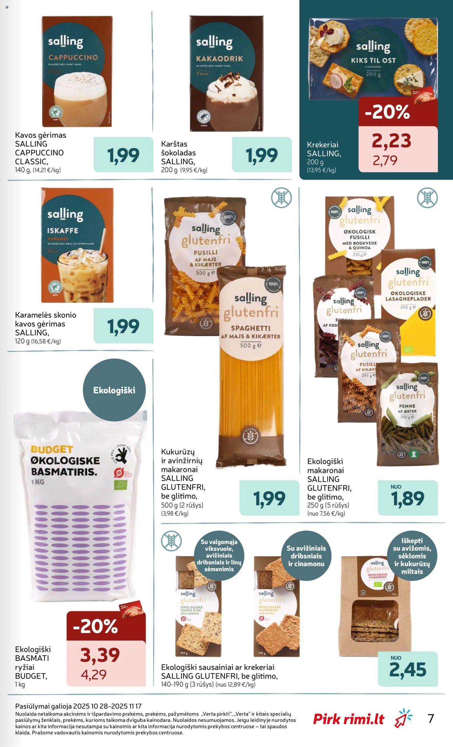 Rimi akcijos nuo 28.10.2025 | Puslapis: 7 | Prekių: Sausainiai, Šokoladas, Ryžiai, Makaronai