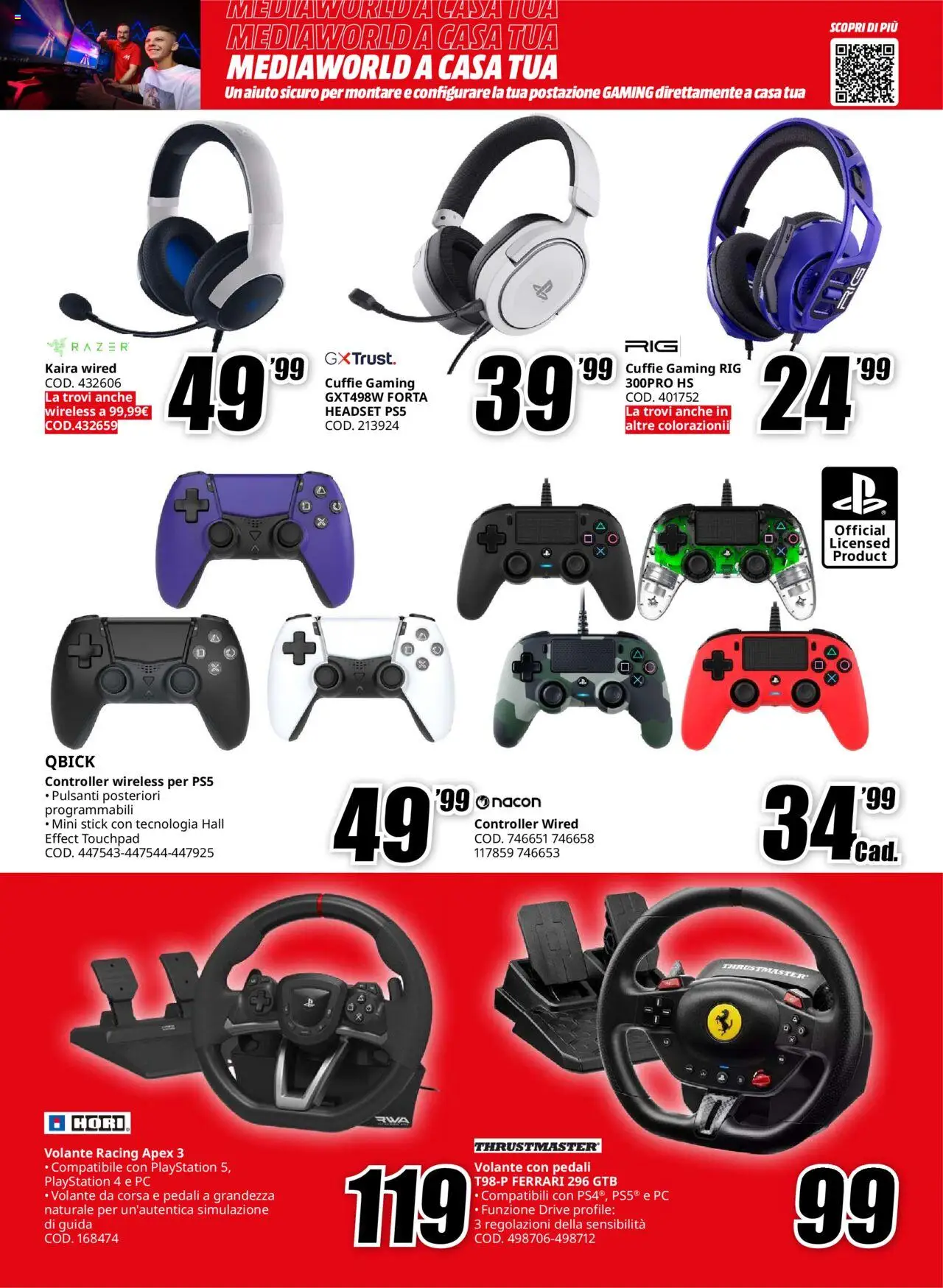 Volantino Media World del 04.10.2025 | Pagina: 15 | Prodotti: PC, Cuffie, Playstation