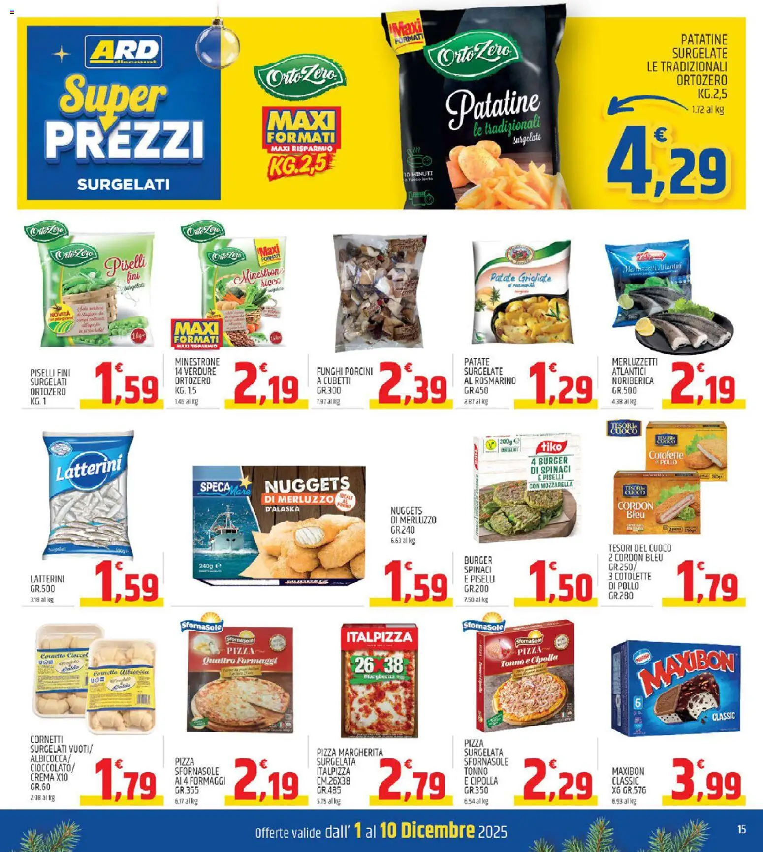 Volantino ARD Discount del 01.12.2025 | Pagina: 15 | Prodotti: Patatine, Nuggets, Patate, Piselli