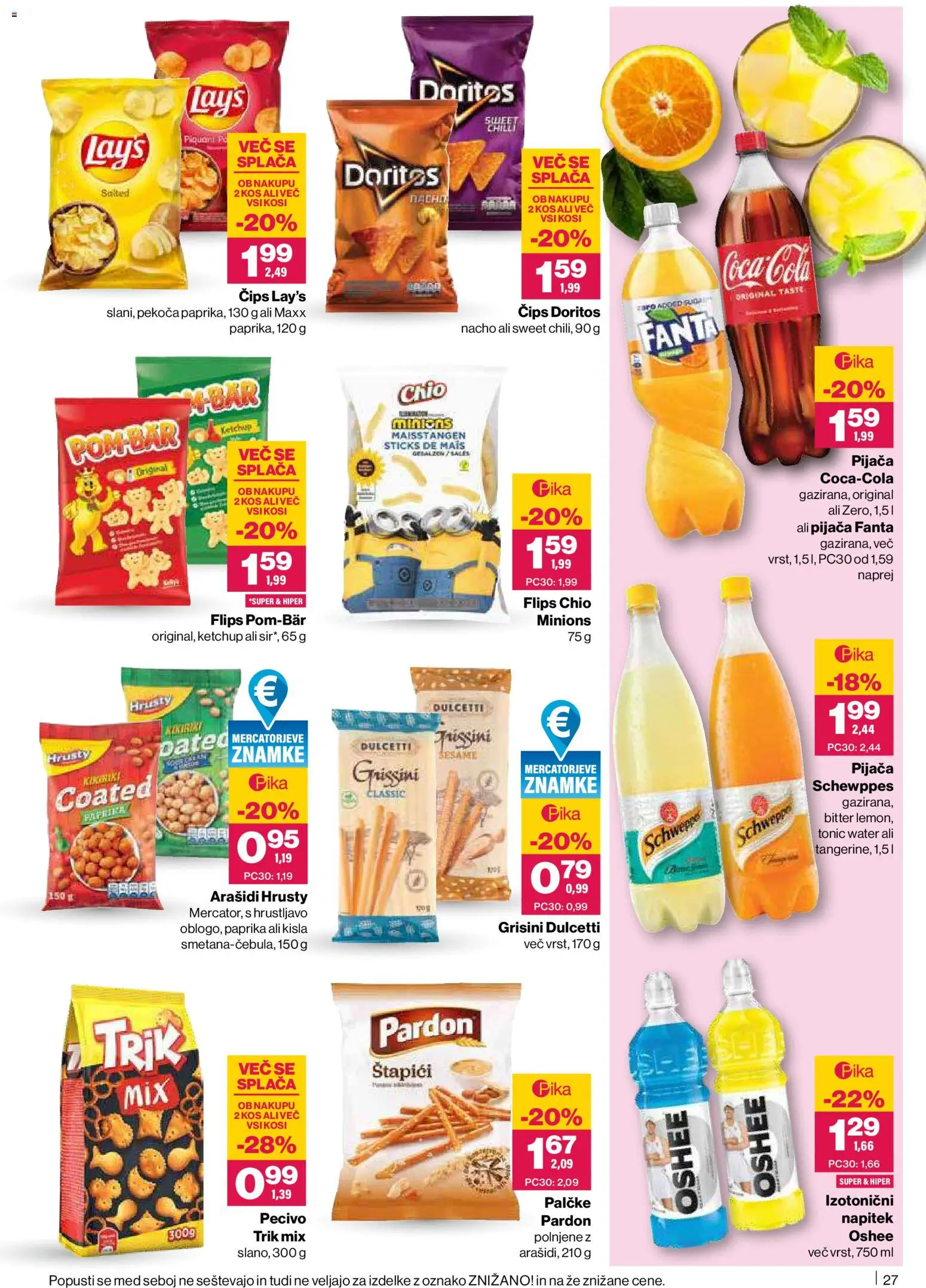 Novi Mercator katalog ponudbe – veljaven od 26.02.2026 | Stran: 27 | Izdelki: Paprika, Arašidi, Kos, Flips