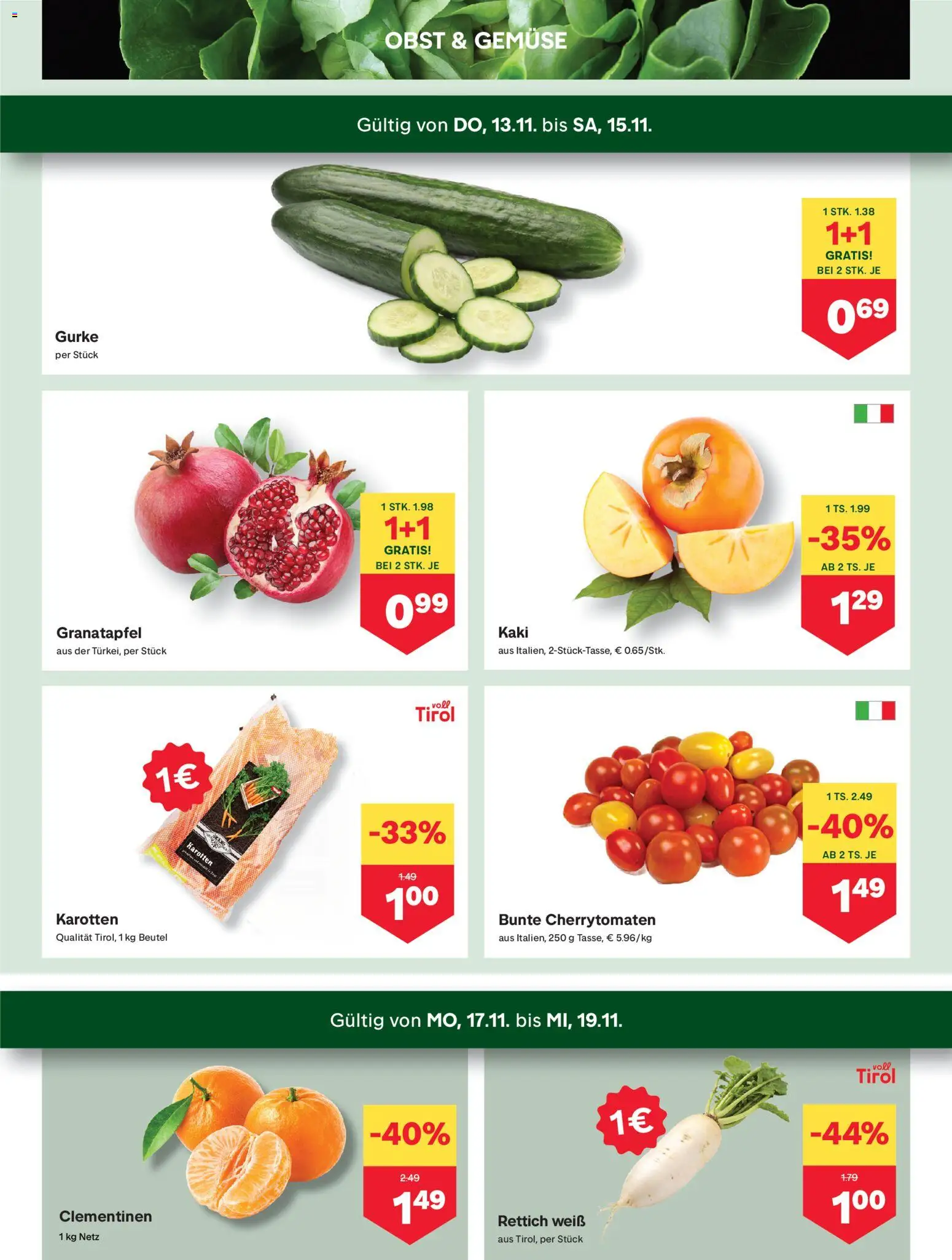 MPREIS Absam gültig ab 13.11.2025 | Seite: 2 | Produkte: Gemüse, Obst, Kaki