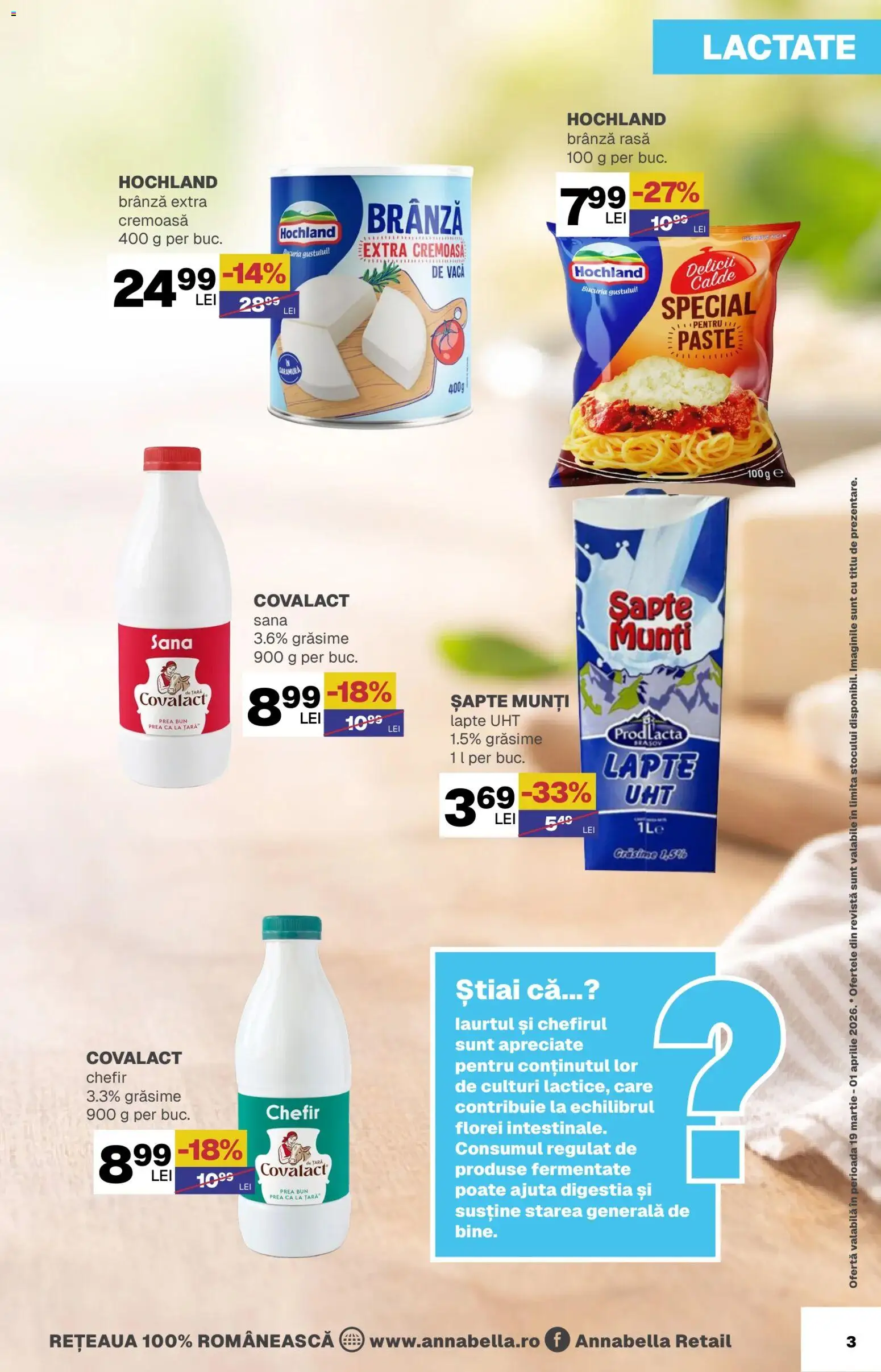 Noul catalog Annabella – valabil de la 19.03.2026 | Pagină: 3 | Produse: Lapte, Brânză, Paste