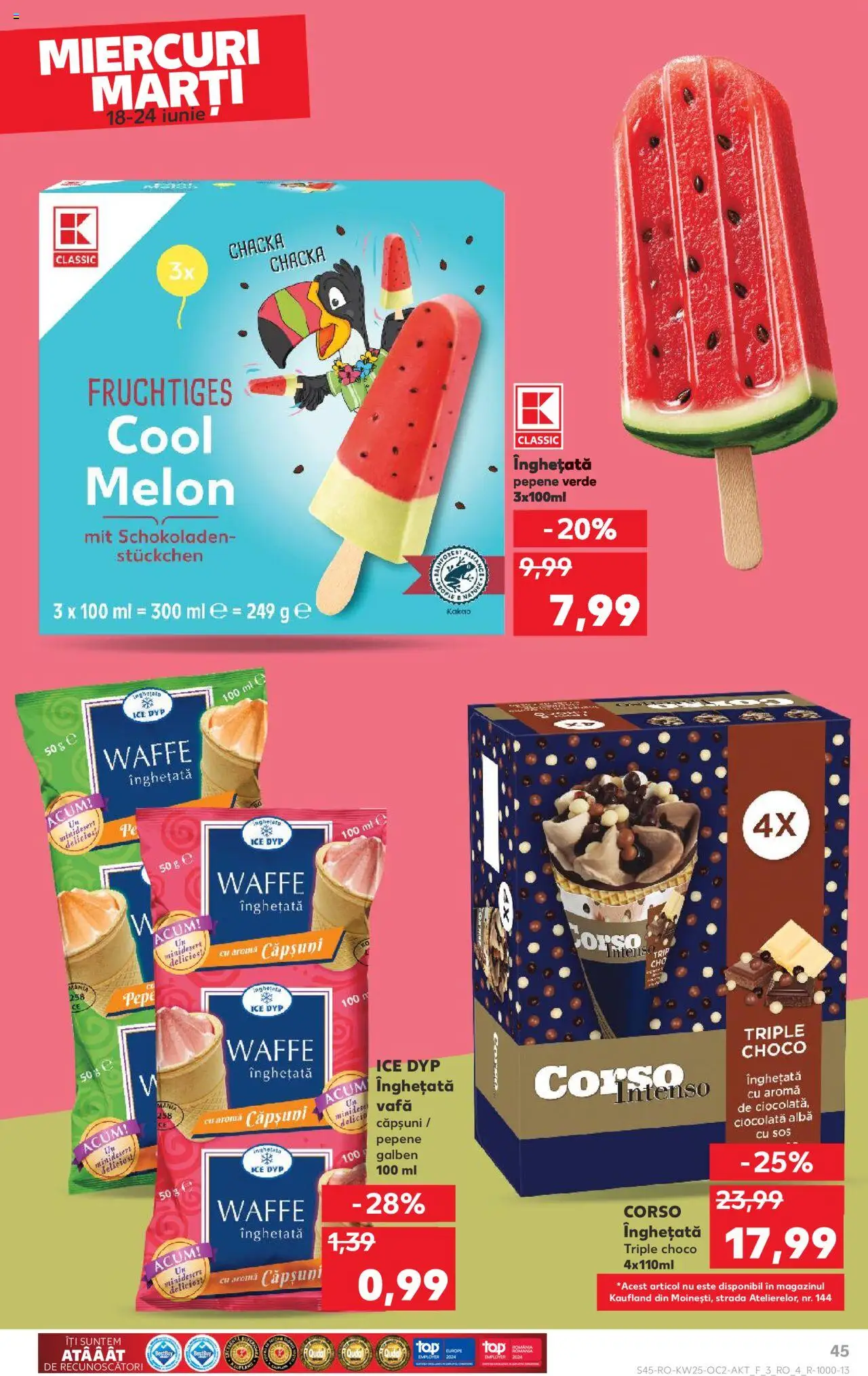 Kaufland RO akciós ujság - amely érvényes a következő dátumtól: 18.06.2025 | Oldal: 45
