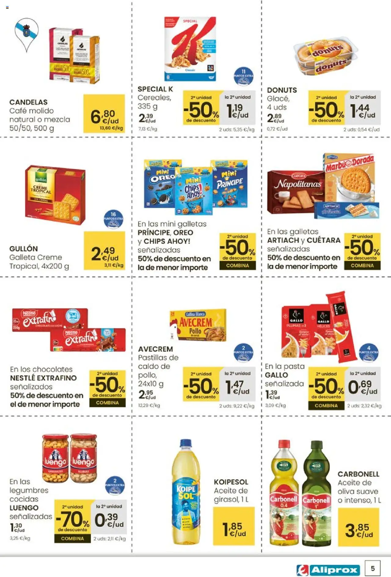 Eroski - Aliprox │ válido desde el 18.09.2025 | Página: 5 | Productos: Aceite, Café, Café molido, Galletas