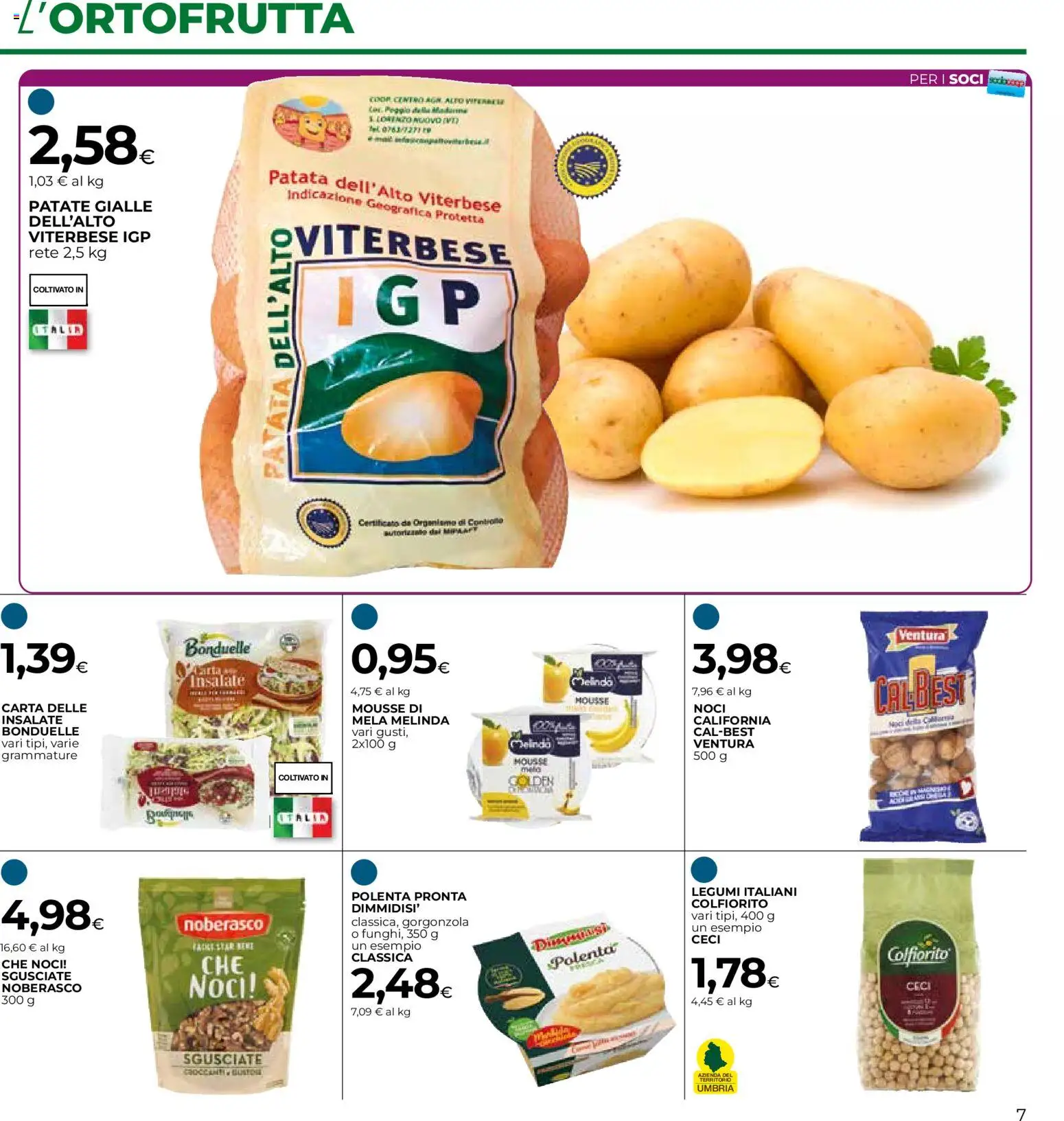 Volantino COOP del 15.01.2026 | Pagina: 7 | Prodotti: Legumi, Ceci, Patate, Noci