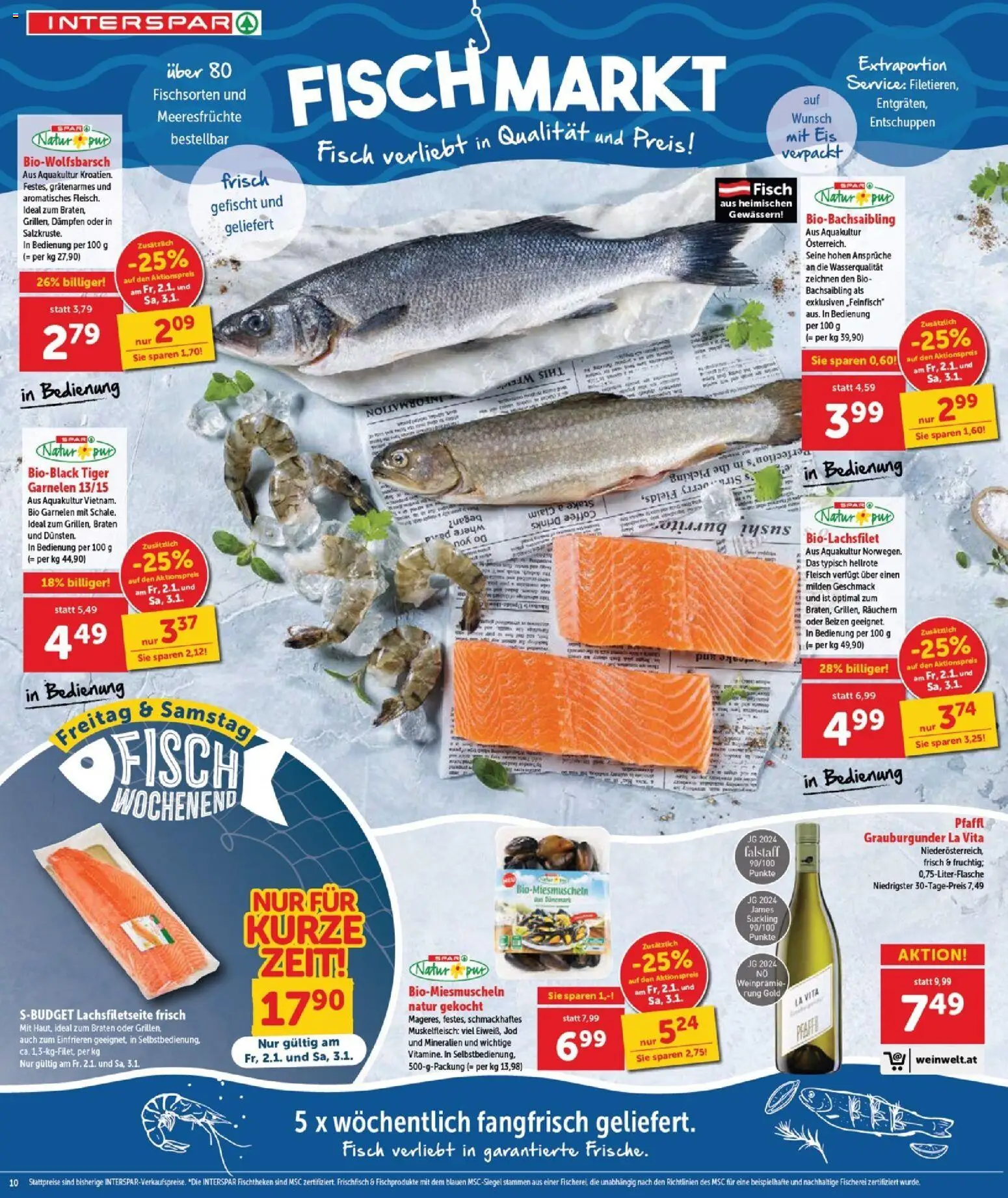 Interspar Flugblatt - Burgenland gültig ab 02.01.2026 | Seite: 10 | Produkte: Eis, Meeresfrüchte, Fisch