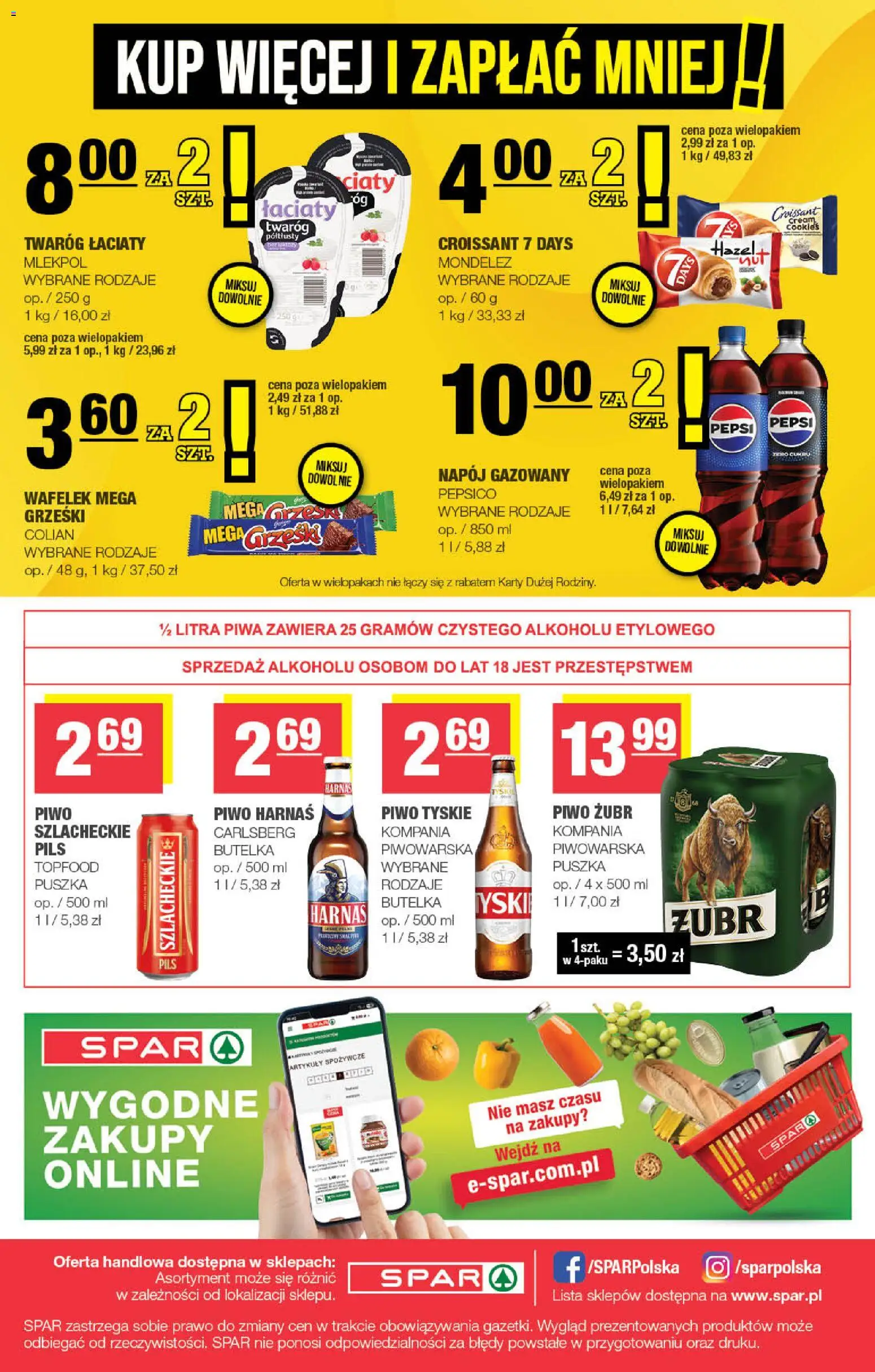 Spar gazetka od 08.04.2026 | Strona: 8 | Produkty: Pepsi, Harnaś, Piwo, Twaróg