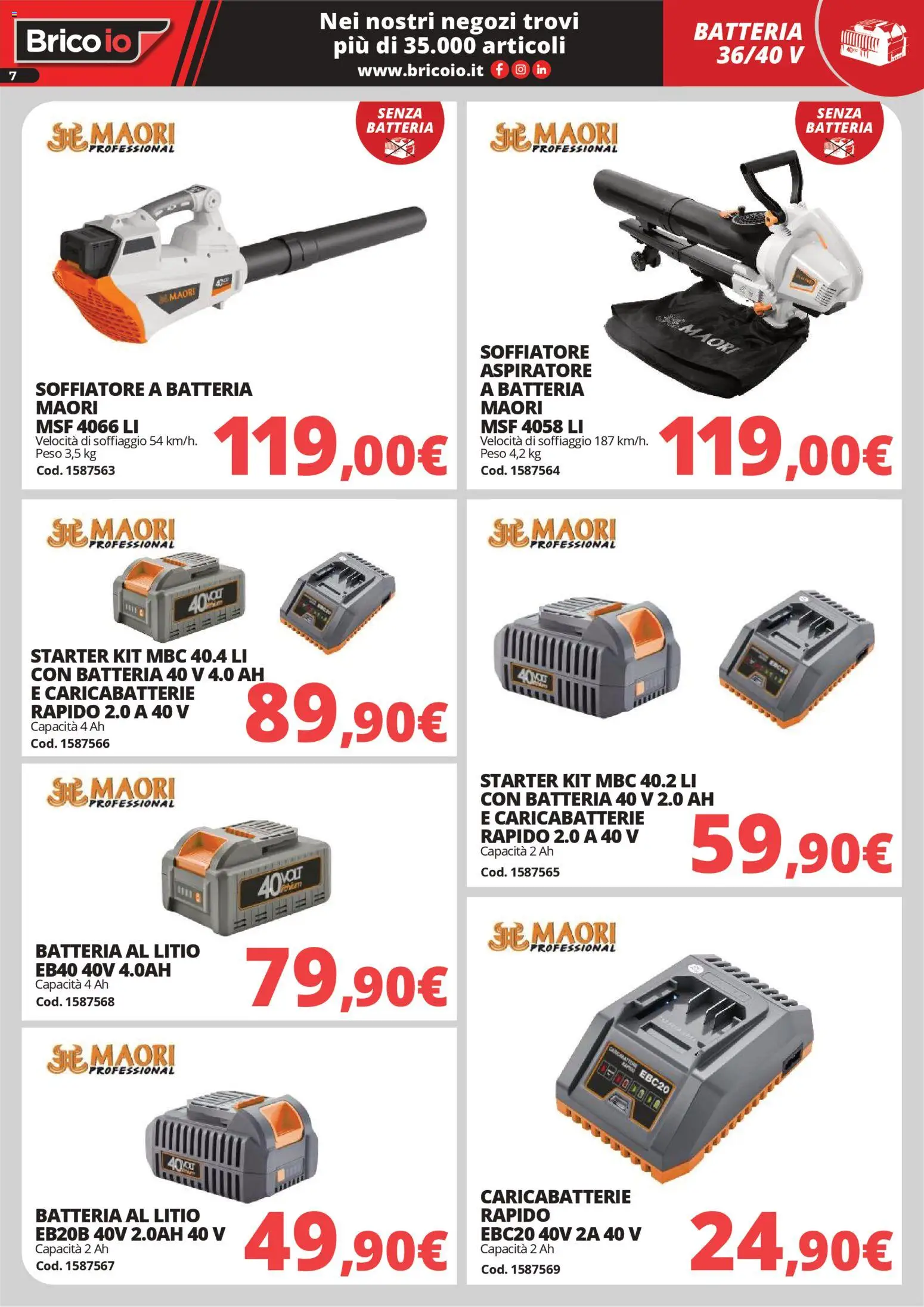 Volantino Brico io del 30.03.2026 | Pagina: 7 | Prodotti: Batteria, Caricabatterie