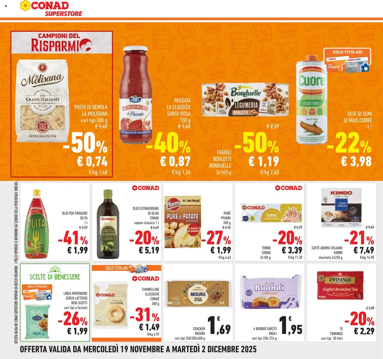 Volantino Conad del 19.11.2025 | Pagina: 26 | Prodotti: Riso, Patate, Tonno, Olio per friggere