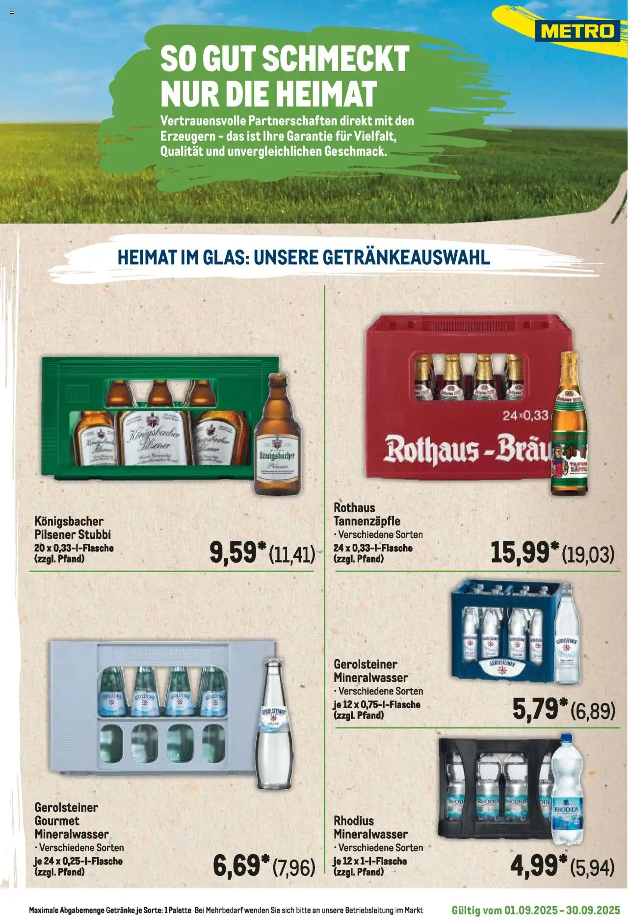Metro Regionaler Flyer - gültig ab dem 01.09.2025 | Seite: 73 | Produkte: Mineralwasser, Gerolsteiner