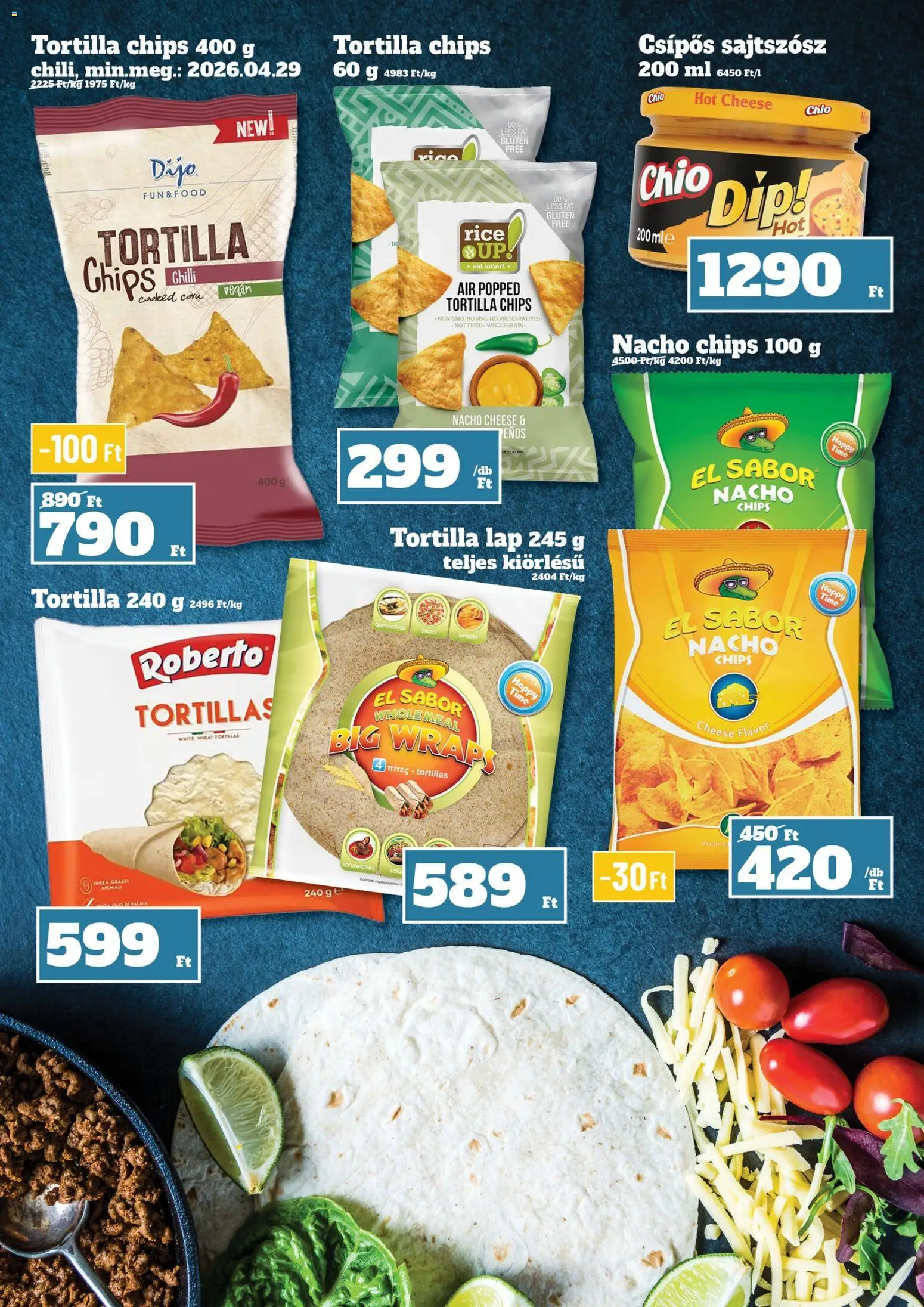Family Diszkont akciós ujság - amely érvényes a következő dátumtól: 09.04.2026 | Oldal: 8 | Termékek: Chips, Tortilla, Tortilla lap, Vegán