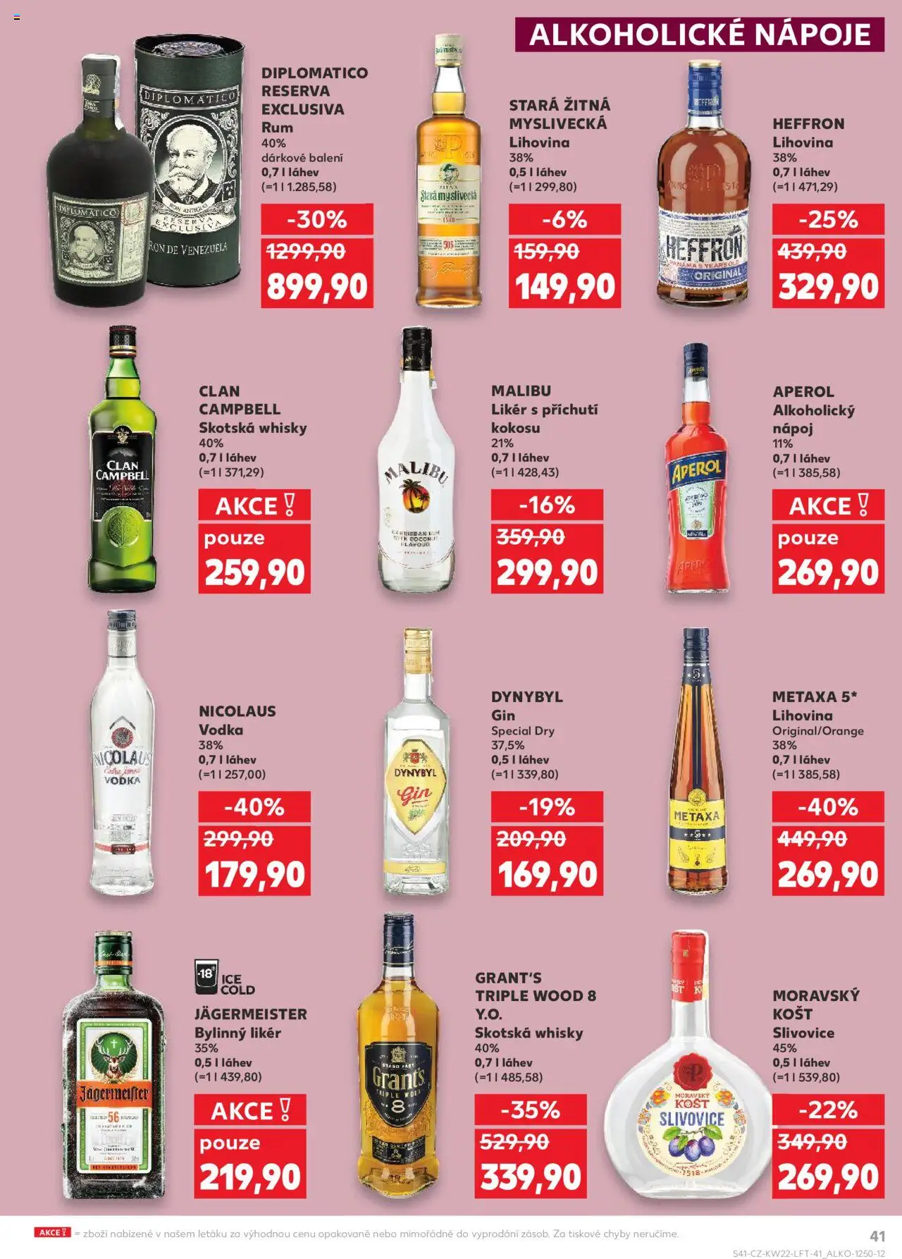 Kaufland leták - Kolín od 28.05.2025 | Strana: 41 | Produkty: Gin, Brandy, Slivovice, Stará žitná myslivecká