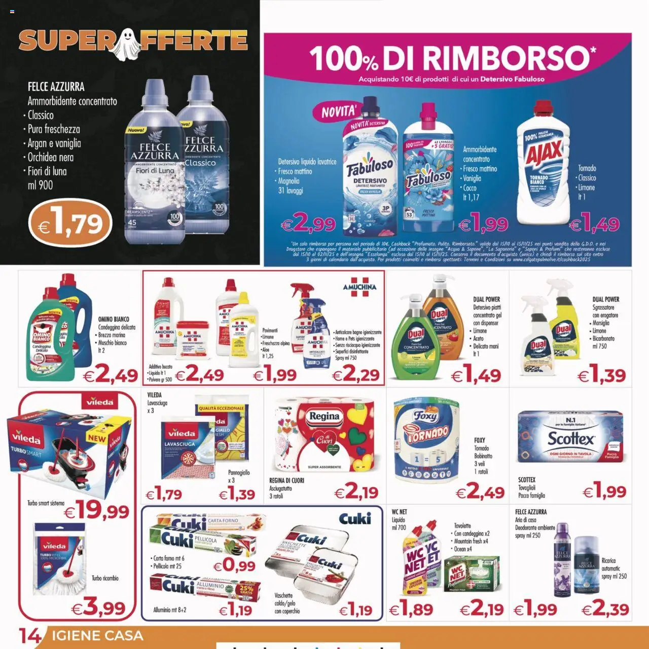Volantino MerSi Supermercati del 22.10.2025 | Pagina: 14 | Prodotti: Candeggina, Anticalcare, Bicarbonato, Orchidea
