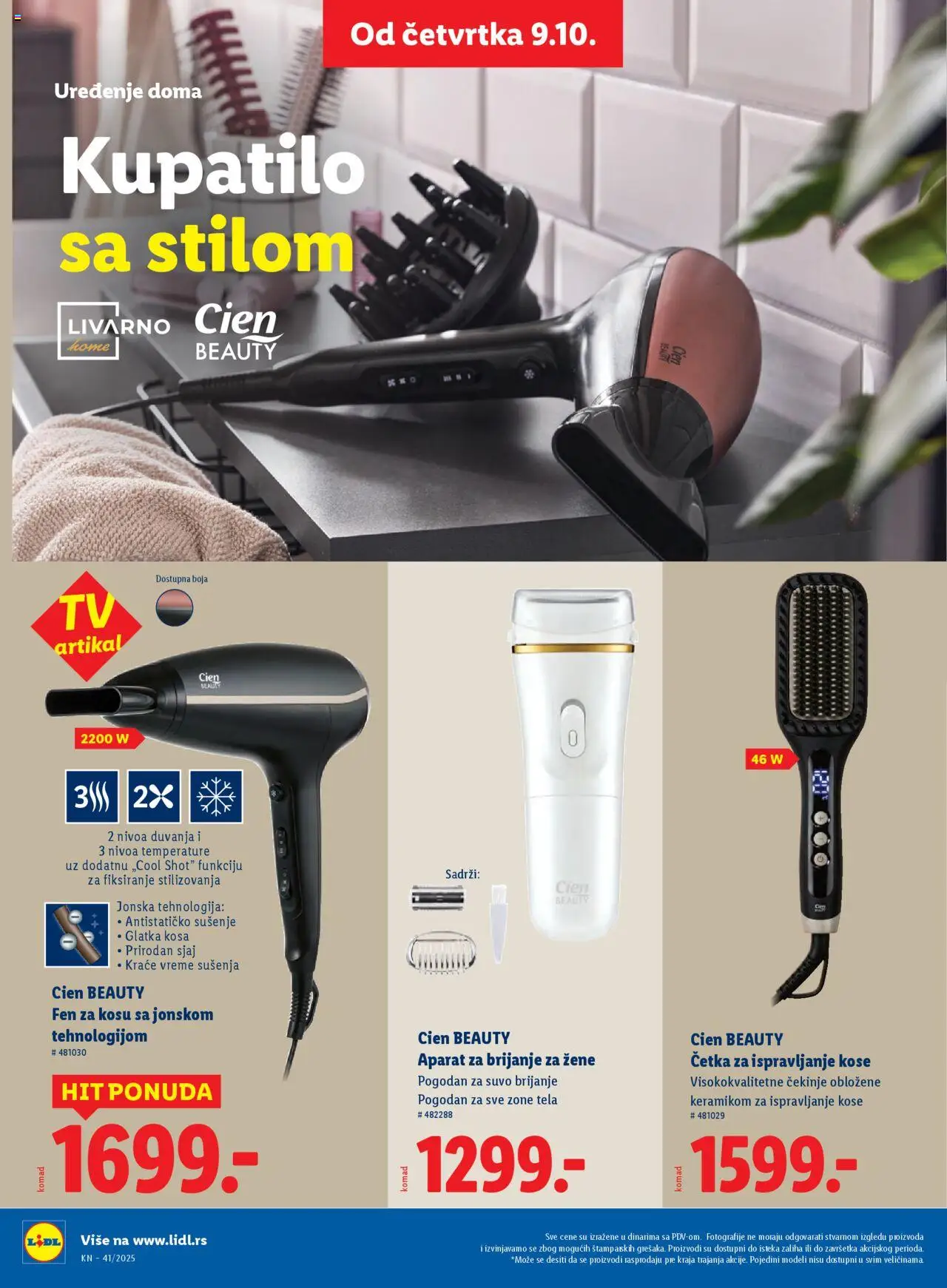 Lidl katalog - važi od 09.10.2025 | Strana: 48 | Proizvode: Aparat za brijanje, Cien, Kupatilo, Četka