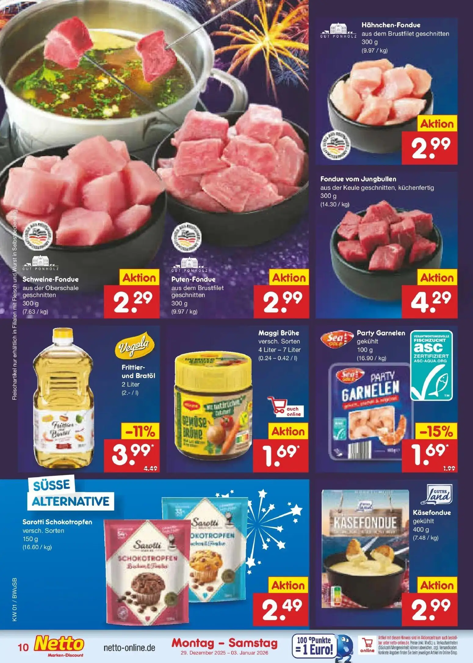 Netto Marken-Discount prospekt Stemwede-Dielingen	 – gültig ab 28.12.2025 | Seite: 10 | Produkte: Gemüse, Wurst, Fondue, Fleisch