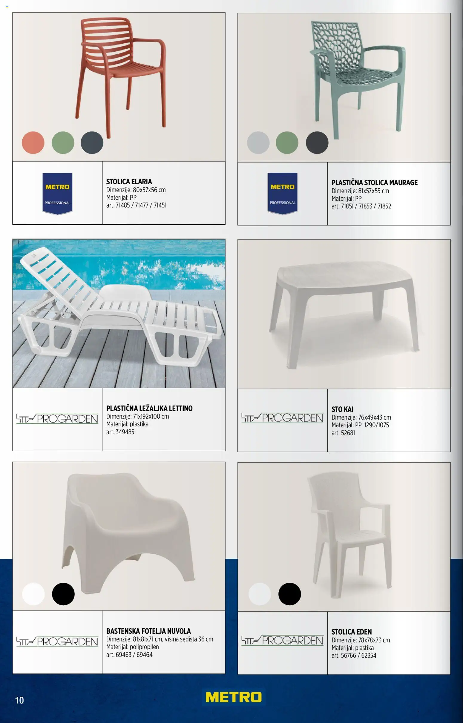 Metro katalog - važi od 01.04.2026 | Strana: 10 | Proizvode: Fotelja, Ležaljka, Sto, Stolica