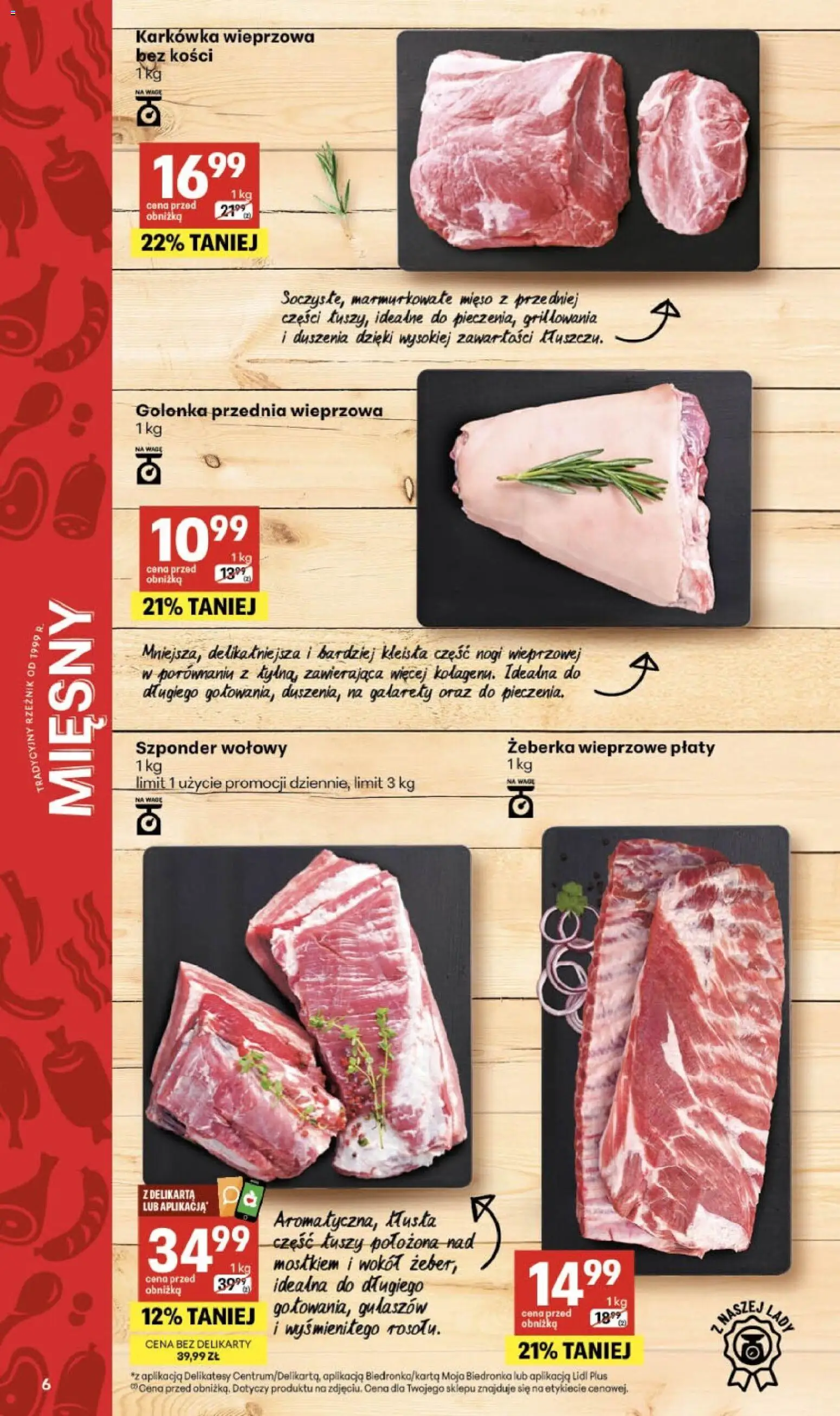 Delikatesy Centrum Gazetka - Sklepy Własne od 19.02.2026 | Strona: 6 | Produkty: Karkówka, Karkówka wieprzowa, Mięso, Delikatesy