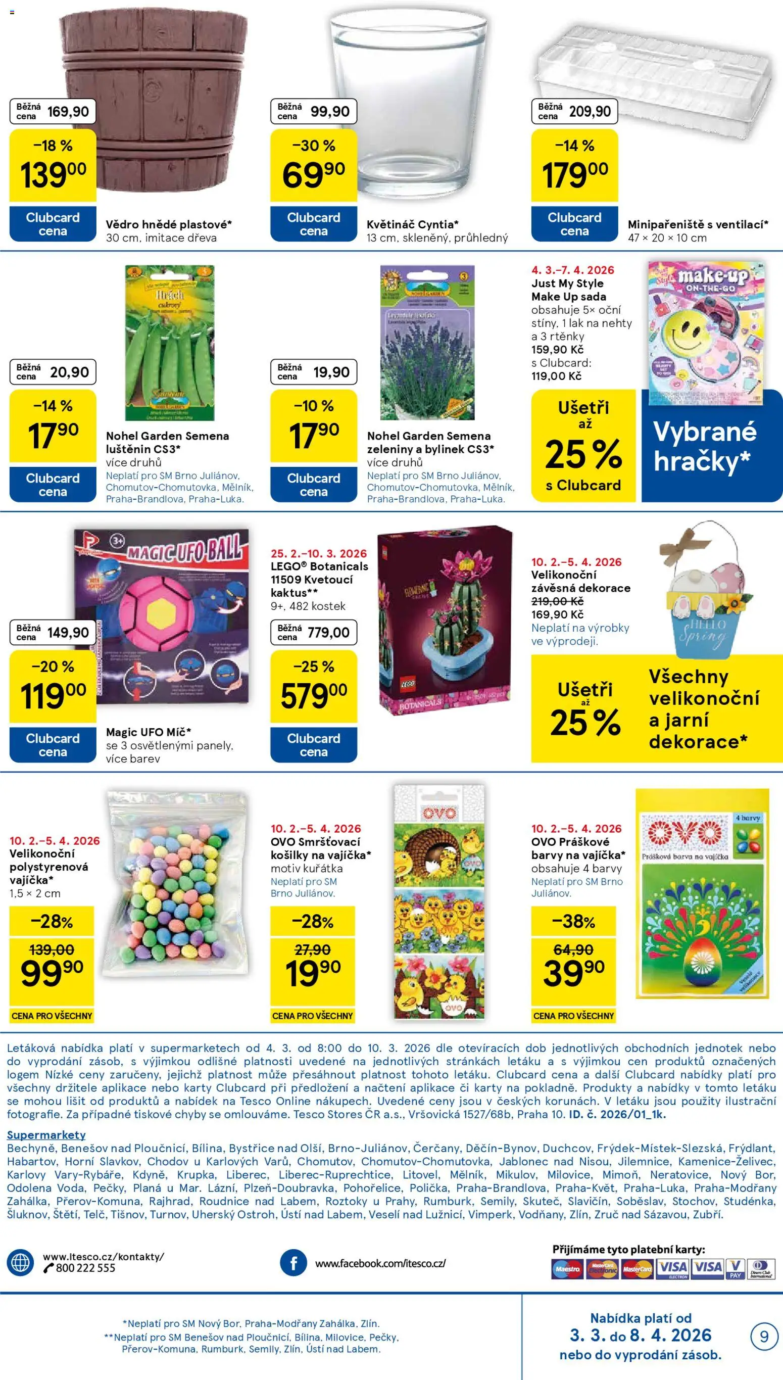 Tesco leták - Supermarket od 04.03.2026 | Strana: 9 | Produkty: Makeup, LEGO, Semena, Lak na nehty