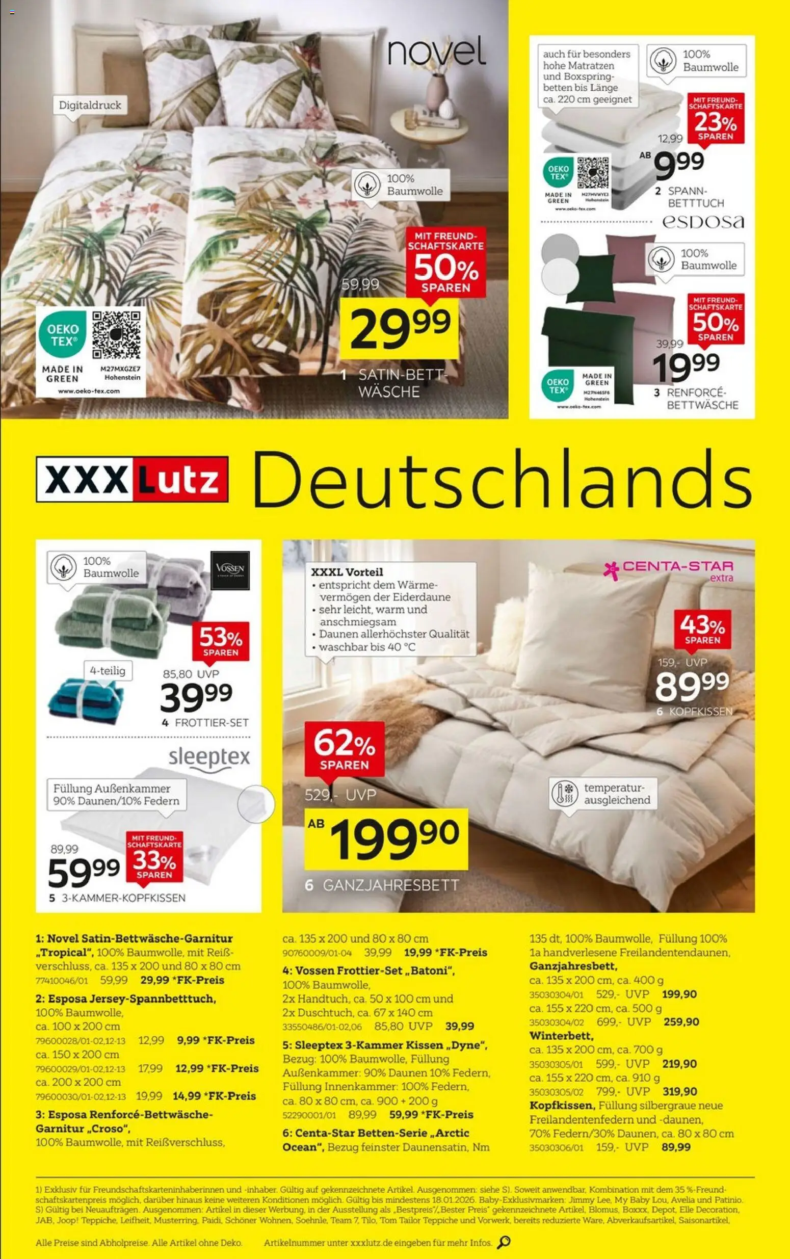 XXXL Lutz Deutschlands größter WSV – gültig ab 02.01.2026 | Seite: 2 | Produkte: Kissen, Bettwäsche, Kopfkissen