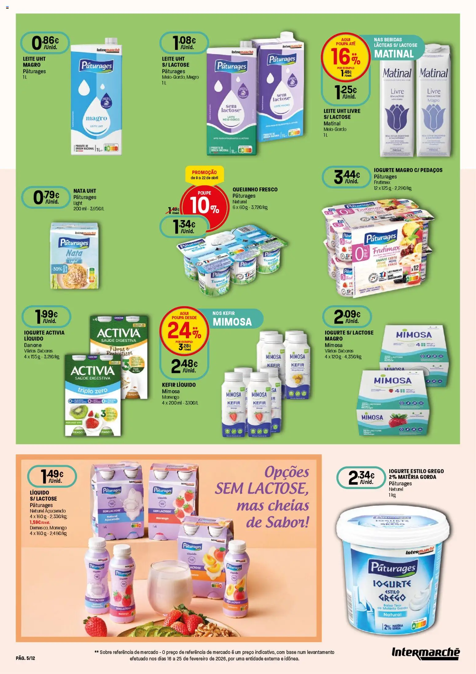Intermarché folheto Super │ válido de 09.04.2026 | Página: 5 | Produtos: Probióticos, Leite, Iogurte, Nata