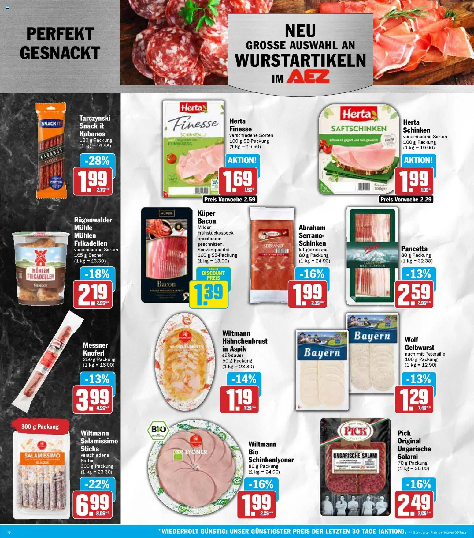 AEZ Prospekt 	 – gültig ab 29.12.2025 | Seite: 6 | Produkte: Mühle, Petersilie, Salami, Schinken