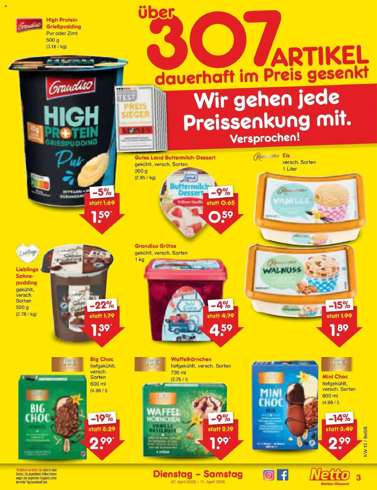 Netto Marken-Discount Prospekt Kremmen	 – gültig ab 05.04.2026 | Seite: 29 | Produkte: Pudding, Sahne, Eis
