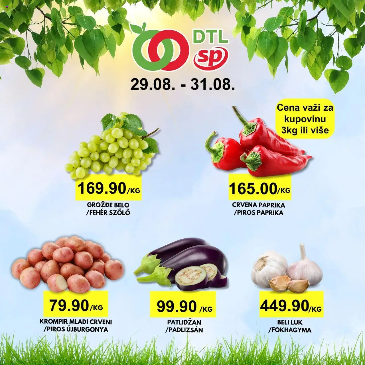Senta Promet katalog - važi od 29.08.2025 | Strana: 1 | Proizvode: Krompir, Paprika, Beli luk