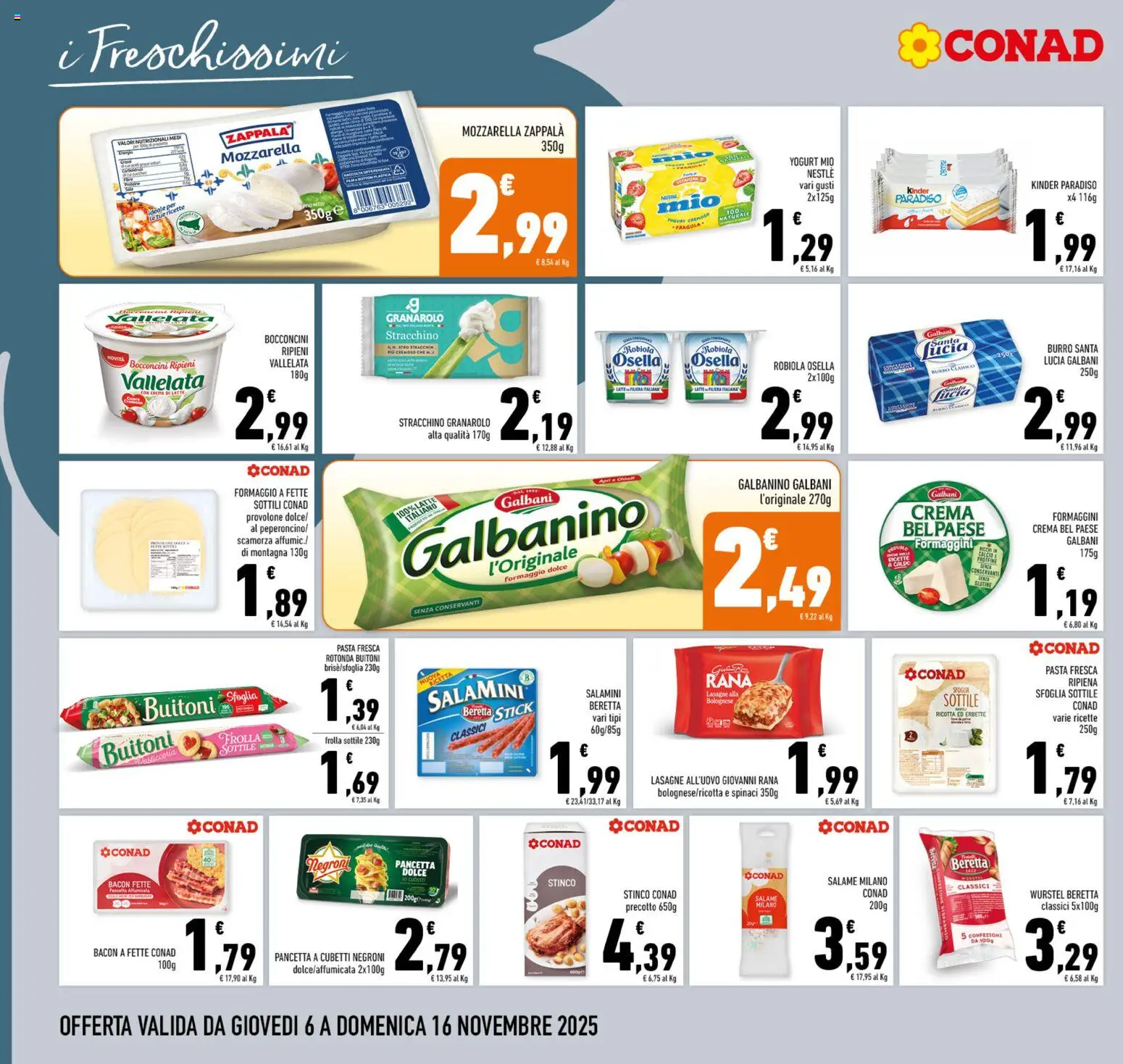 Volantino Conad del 06.11.2025 | Pagina: 10 | Prodotti: Crema, Lasagna, Stracchino, Ricotta