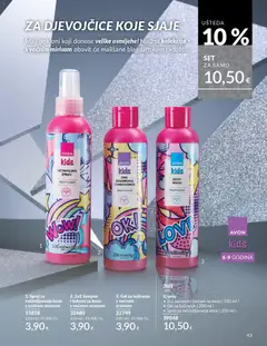 Katalog Avon - Pregled kataloga iz trgovine Avon, vrijedi od 31.10.2025 | Stranica: 43 | Proizvodi: Sprej za rasčešljavanje kose, Šampon, Gel za tuširanje