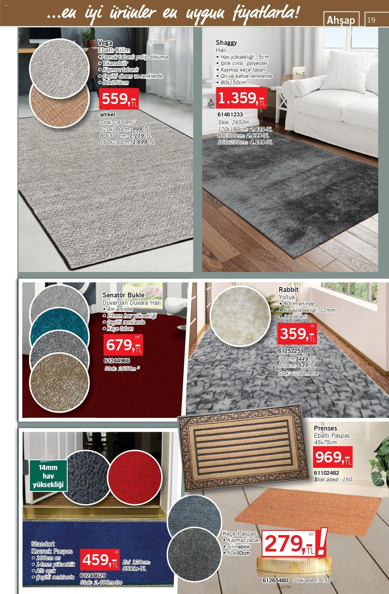 Bauhaus Katalog - 01.11.2025 tarihinden itibaren geçerlidir | Sayfa: 19 | Ürünler: Halı, Paspas, Kahve