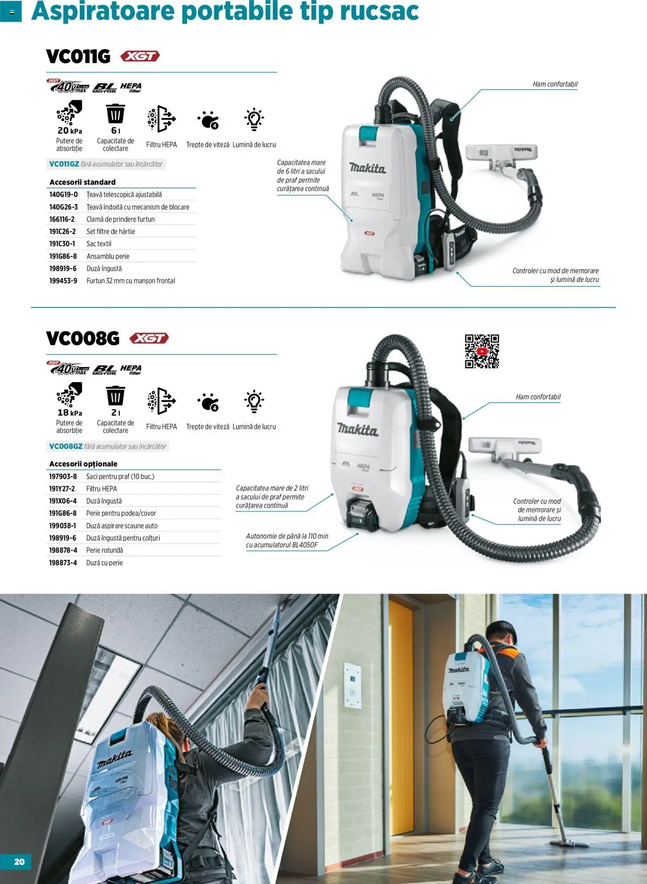 Noul catalog Makita – valabil de la 23.09.2025 | Pagină: 20 | Produse: Încărcător, Perie, Țeavă, Rucsac
