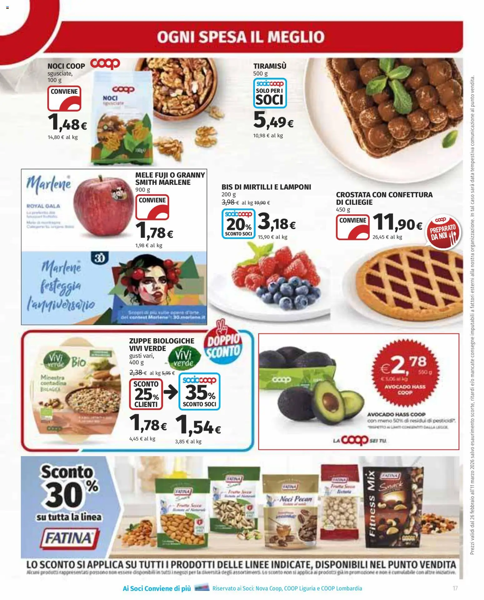 Volantino Ipercoop del 26.02.2026 | Pagina: 17 | Prodotti: Lamponi, Avocado, Data, Mirtilli