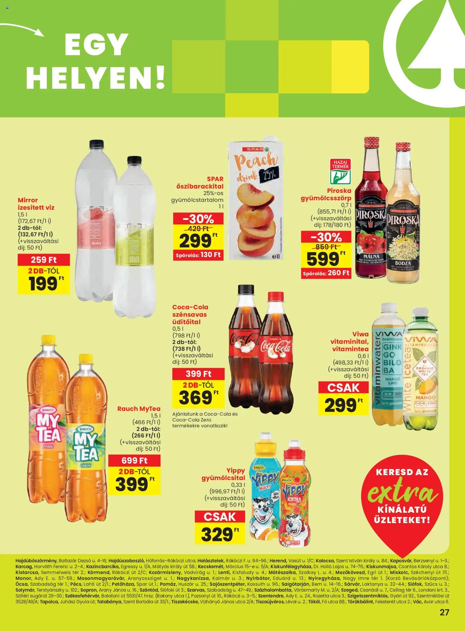Spar akciós ujság - amely érvényes a következő dátumtól: 20.11.2025 | Oldal: 8 | Termékek: Málna, Gyümölcsital, Coca Cola, Mangó