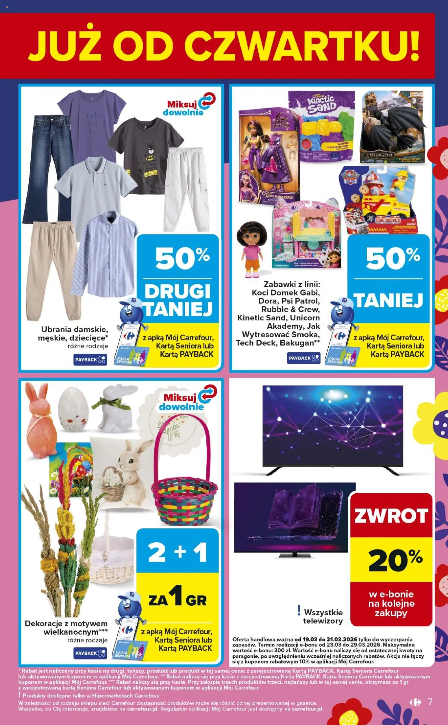 Carrefour gazetka - Weekend okazji od 19.03.2026 | Strona: 7 | Produkty: Ubrania, Karta