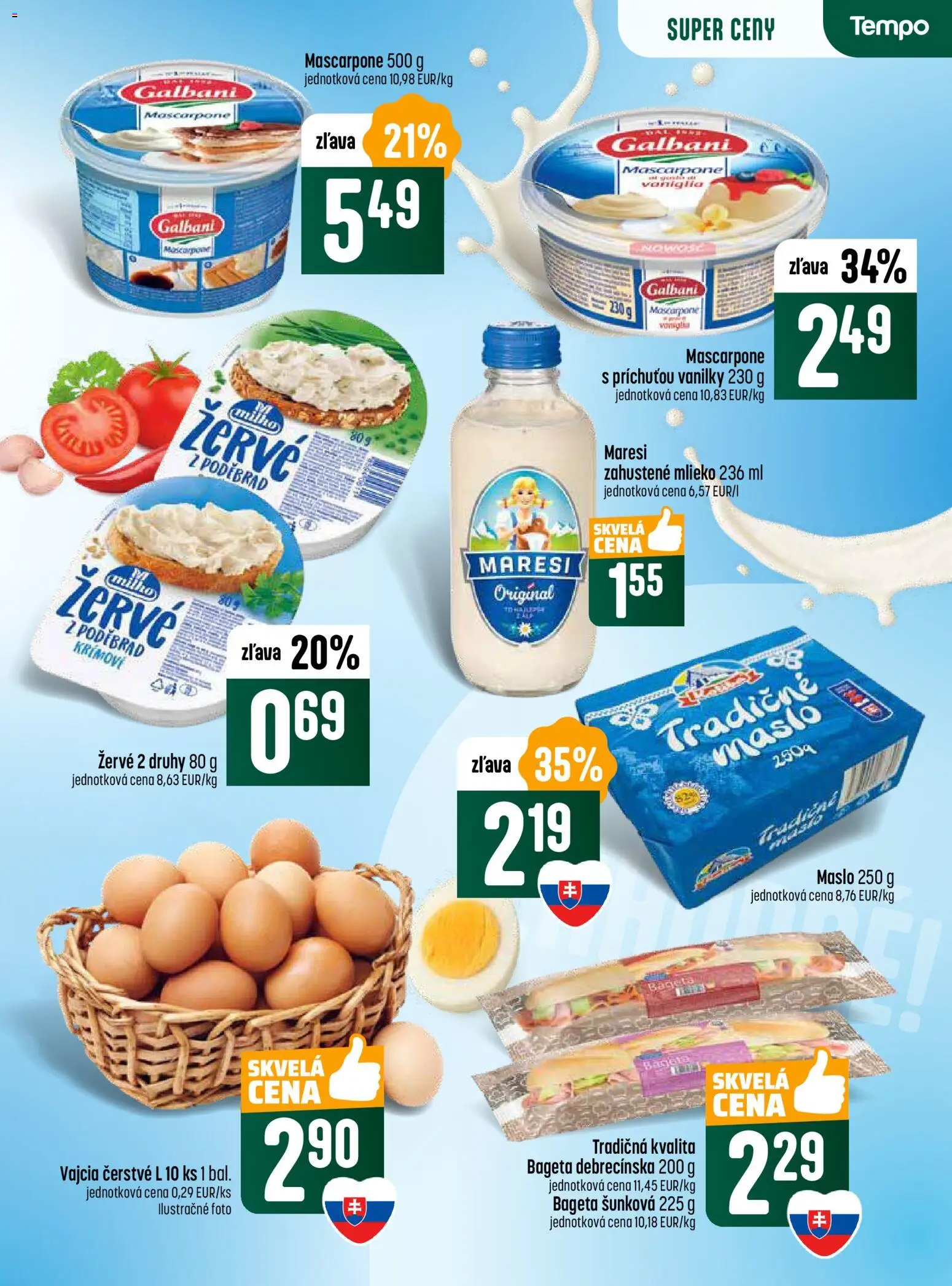 Nové COOP Jednota akcie – leták je platný od 13.11.2025 | Strana: 9 | Produkty: Maslo, Mlieko, Vajcia, Mascarpone
