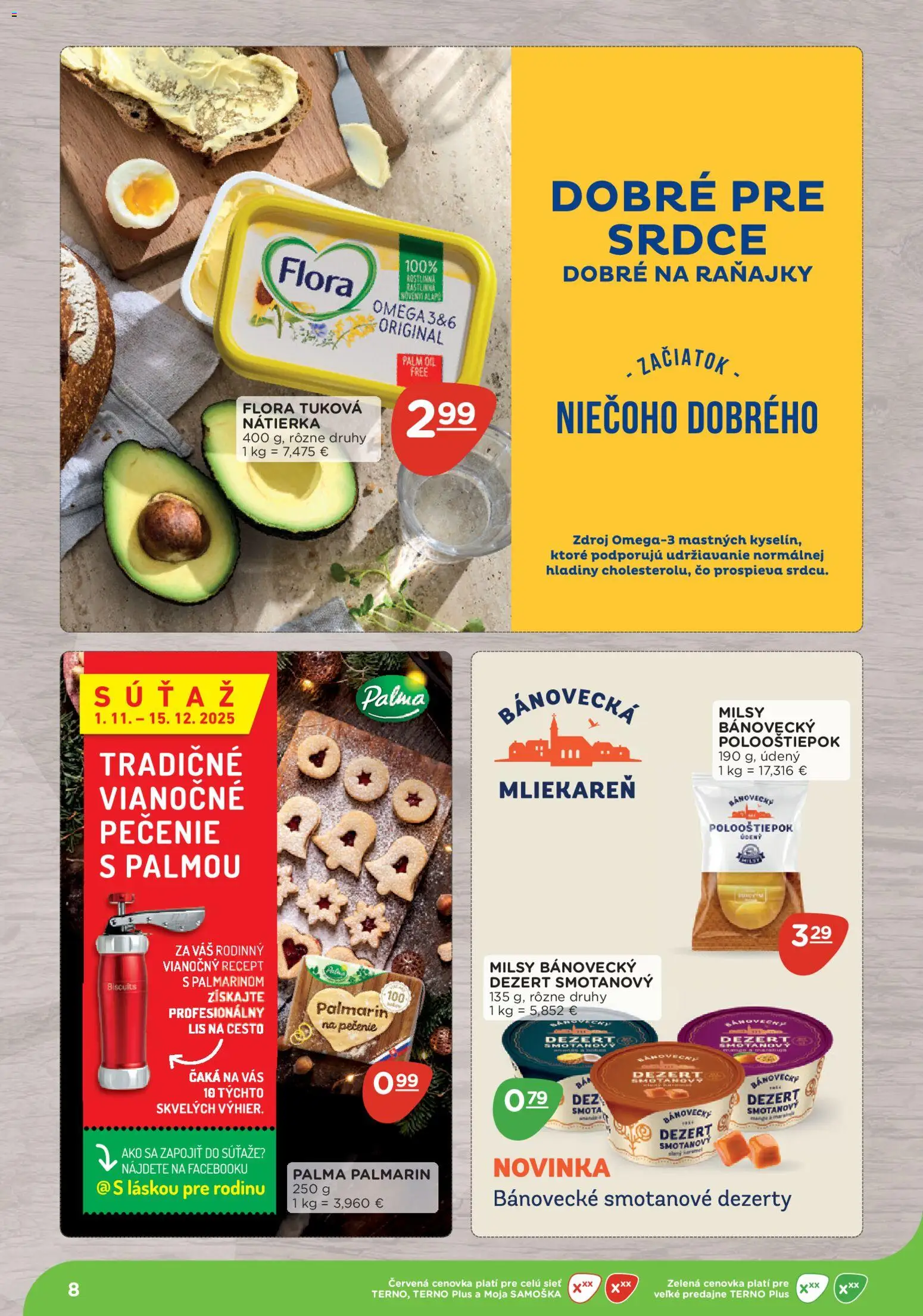 Nové Terno akcie – leták je platný od 10.11.2025 | Strana: 8 | Produkty: Lis, Palmarin, Flora
