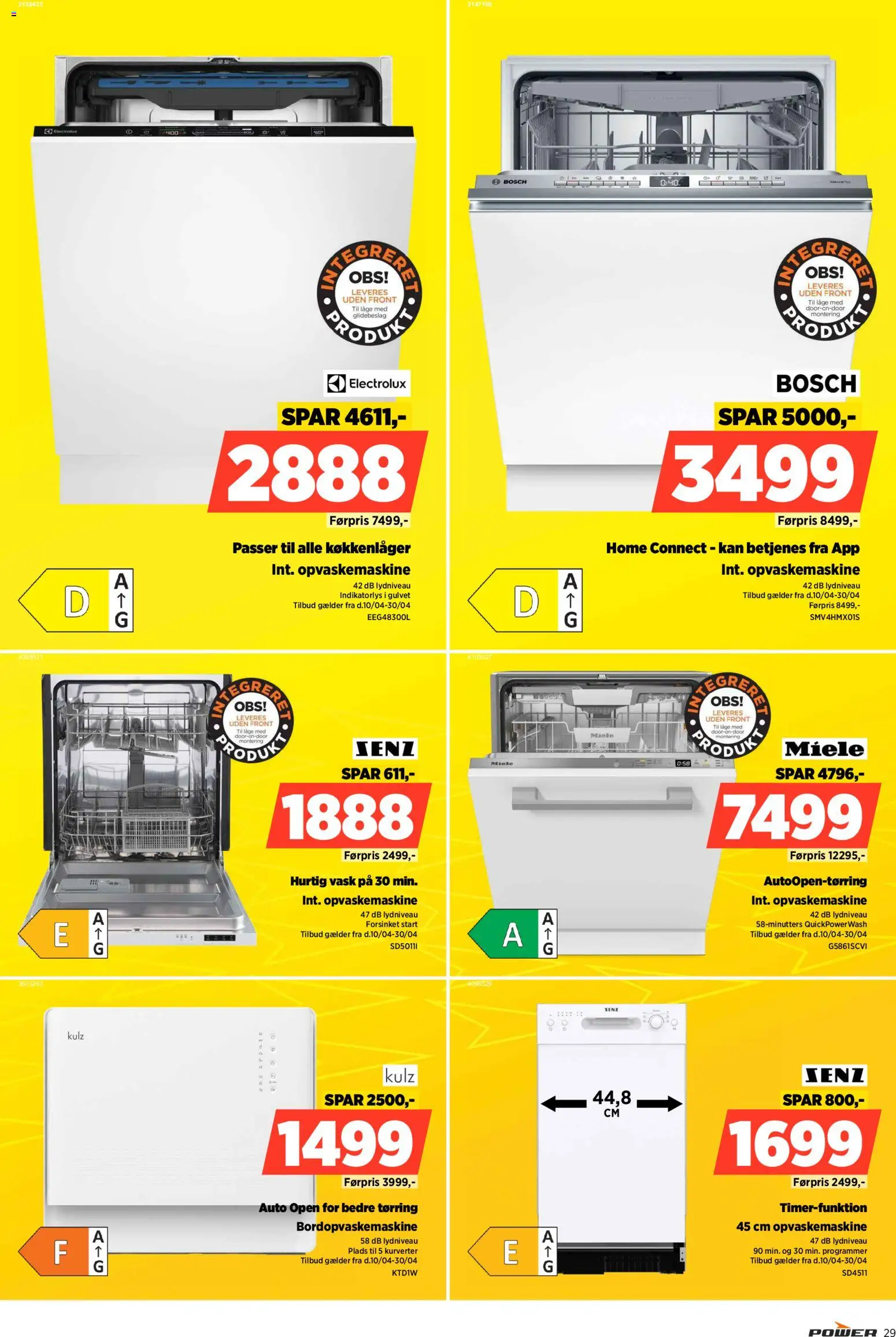 Power tilbudsavis – gyldig fra 10.04.2026 | Side: 29 | Produkter: Opvaskemaskine
