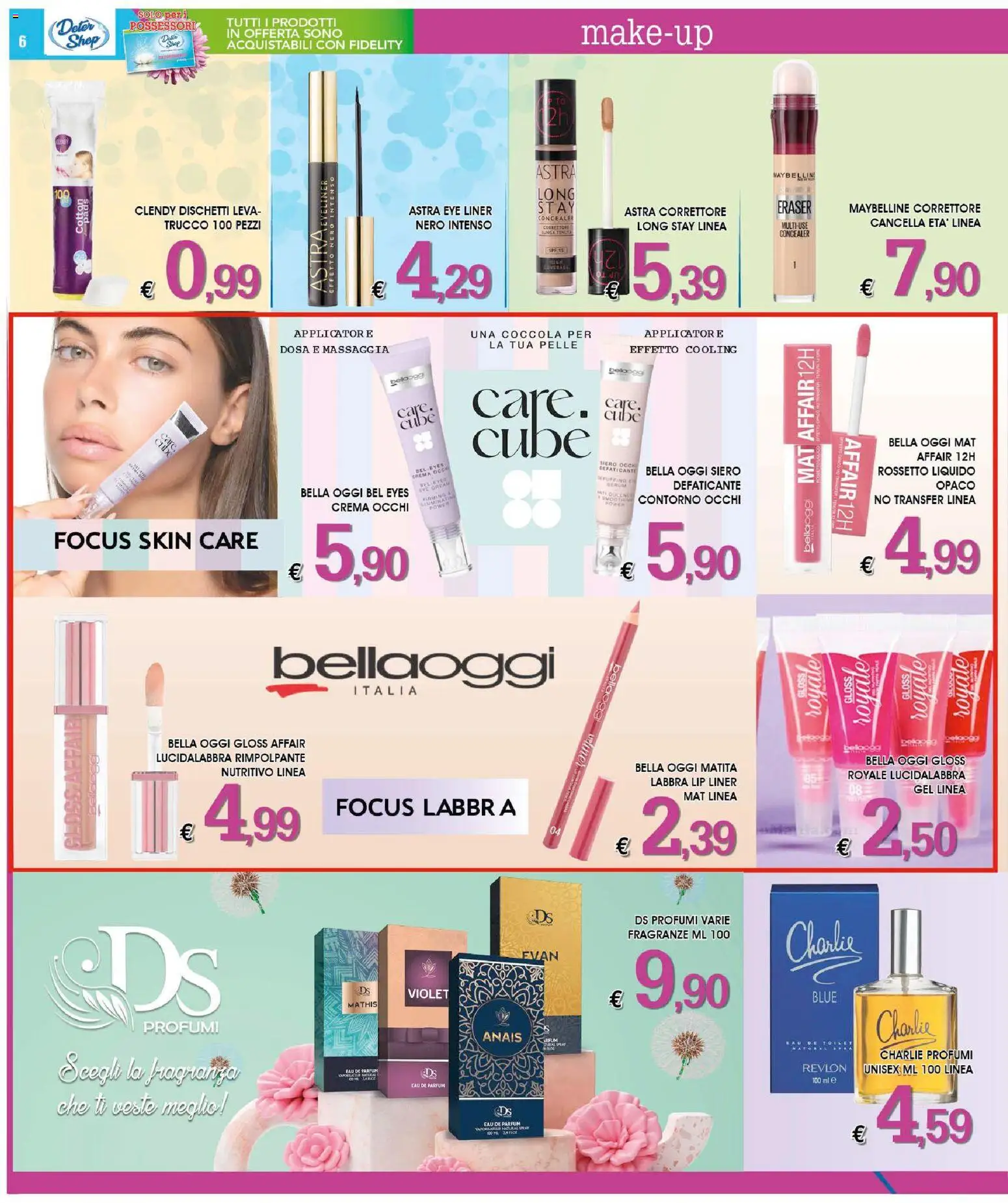 Volantino Deter Shop del 01.04.2026 | Pagina: 6 | Prodotti: Eyeliner, Lucidalabbra, Crema, Fragranza