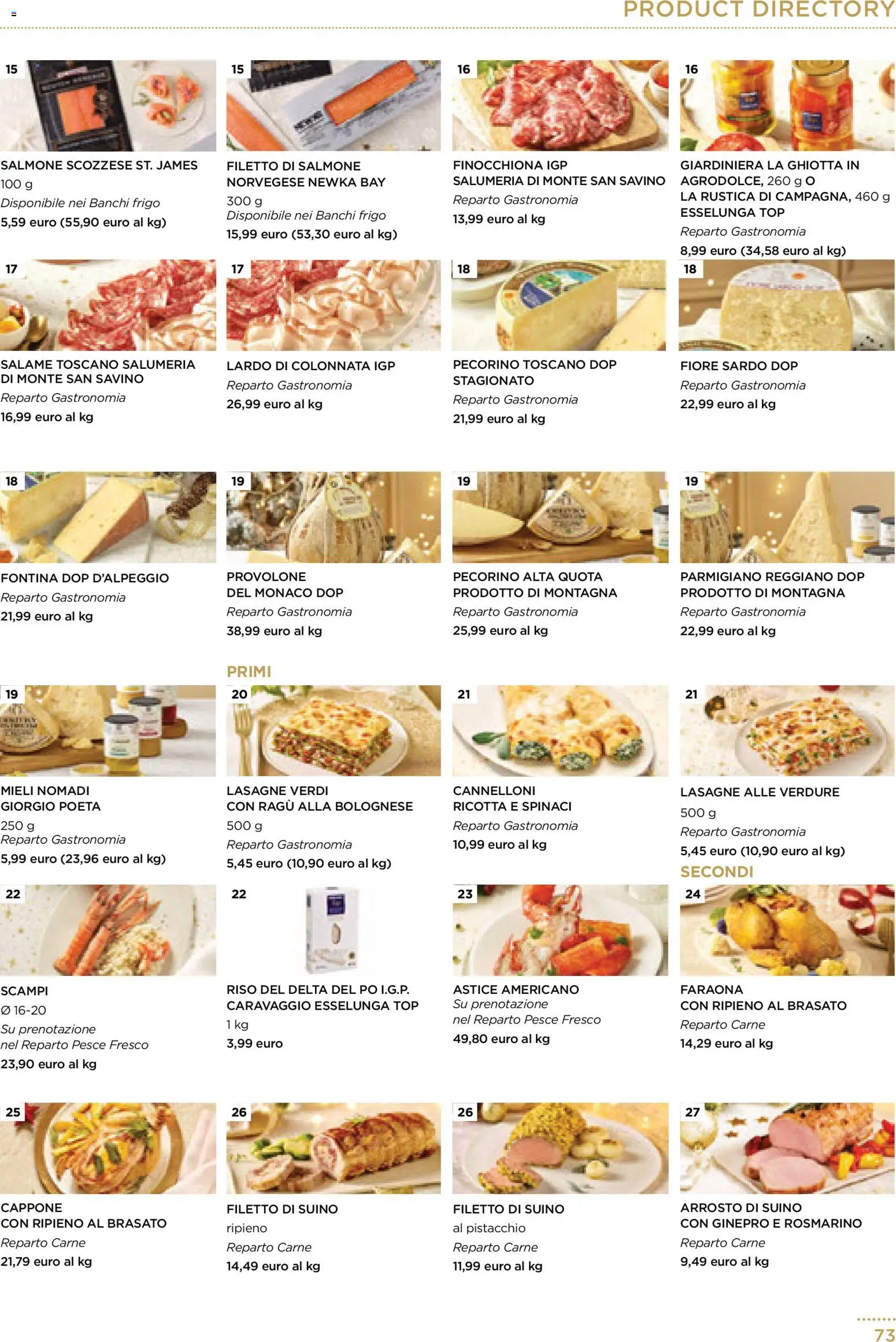 Volantino Esselunga S del 01.12.2025 | Pagina: 73 | Prodotti: Arrosto, Salame, Suino, Spinaci