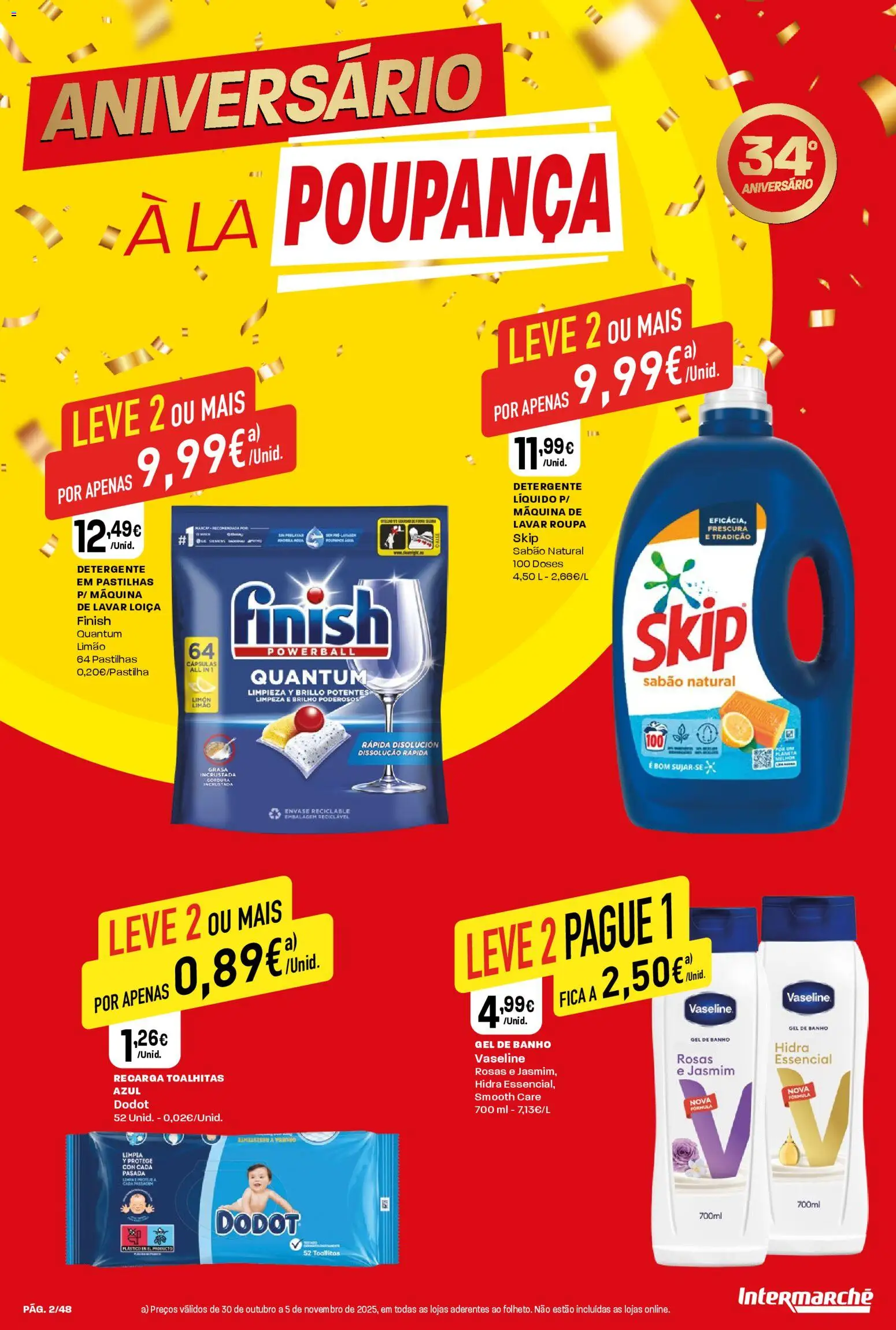 Intermarché folheto │ válido de 30.10.2025 | Página: 2 | Produtos: Sabão, Gel de banho, Detergente, Banho