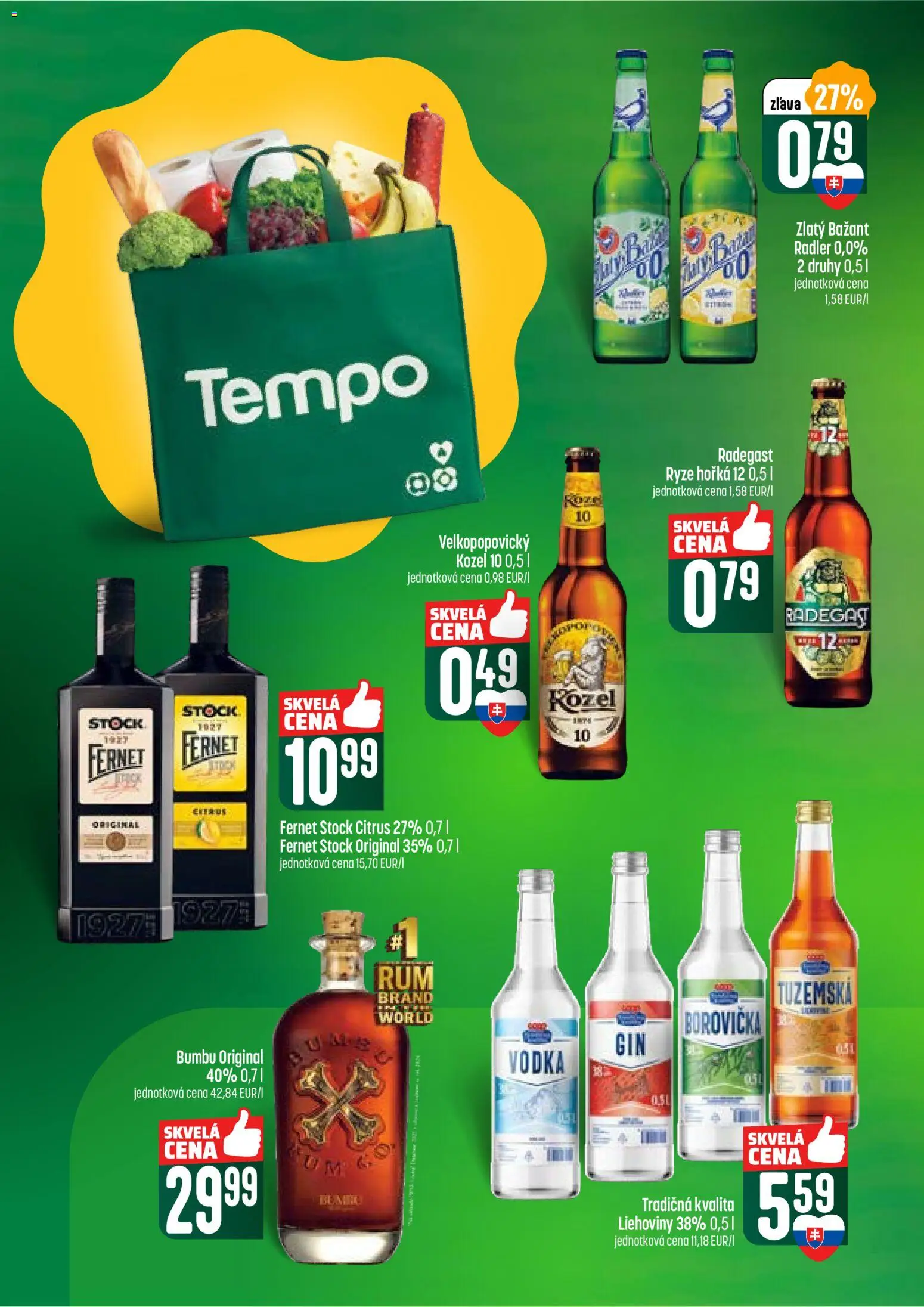 Nové COOP Jednota akcie – leták je platný od 15.01.2026 | Strana: 50 | Produkty: Borovička, Radler, Vodka, Fernet