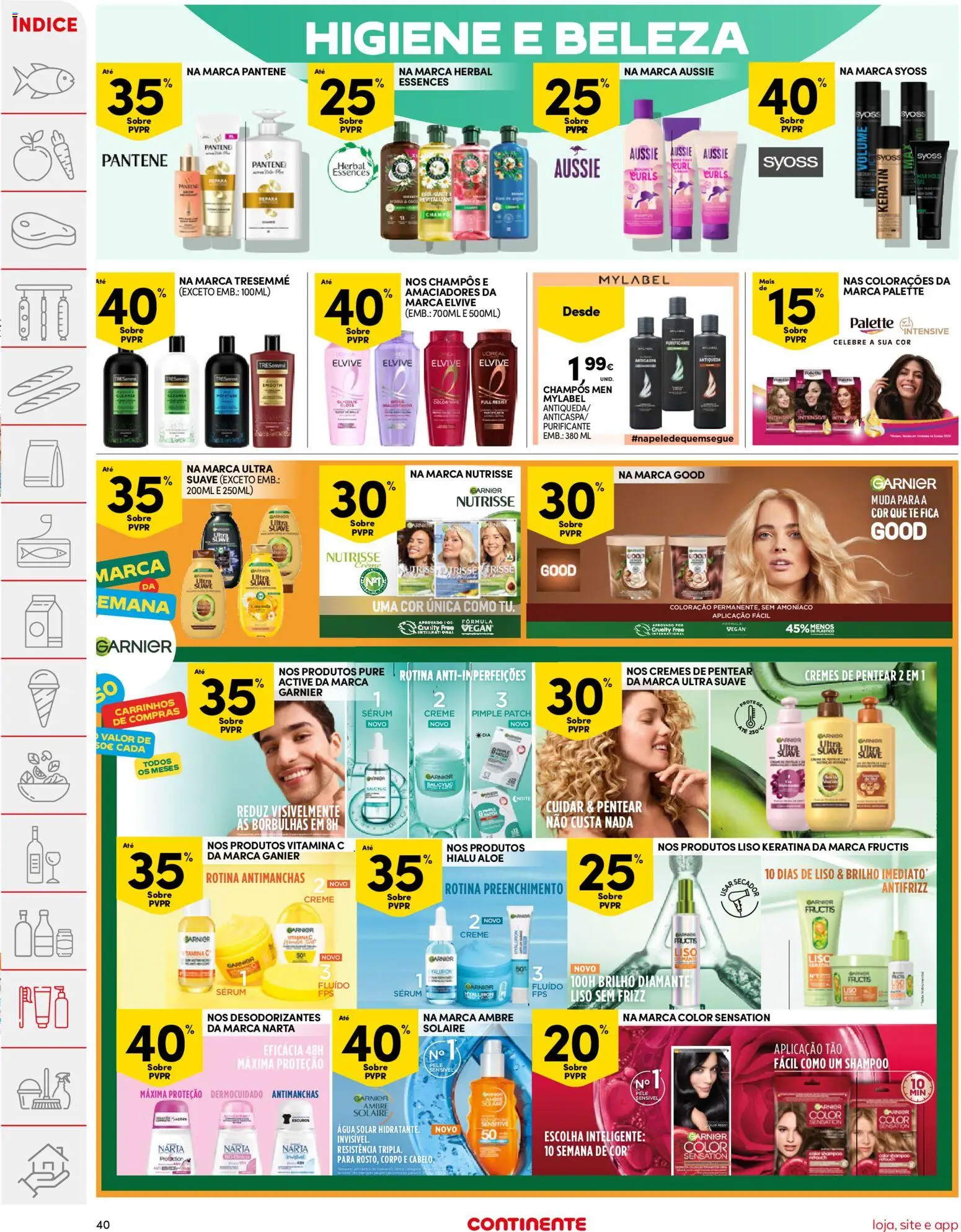 Continente folheto │ válido de 07.04.2026 | Página: 40 | Produtos: Agua, Shampoo, Sérum, Vitamina c
