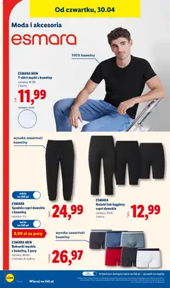 Pogląd oferty "ESMARA Kolarki lub legginsy capri damskie, Kolarki lub legginsy capri damskie, rozmiary: XS-XL, 3 wzory" - ważna od 27.04.2026 | Strona: 44 | Produkty: Spodnie, Legginsy, Bokserki, Bokserki męskie