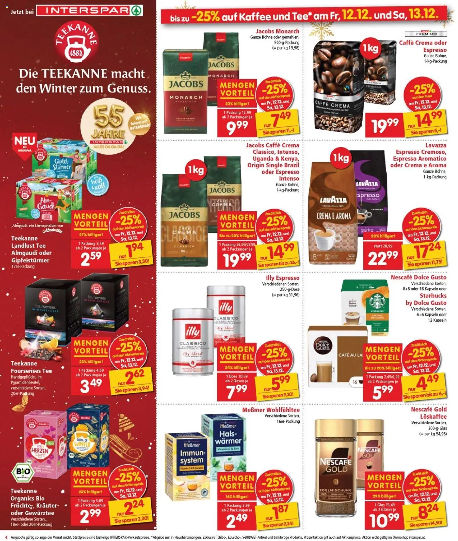 Interspar Flugblatt - Burgenland gültig ab 11.12.2025 | Seite: 5 | Produkte: Kaffee, Tee